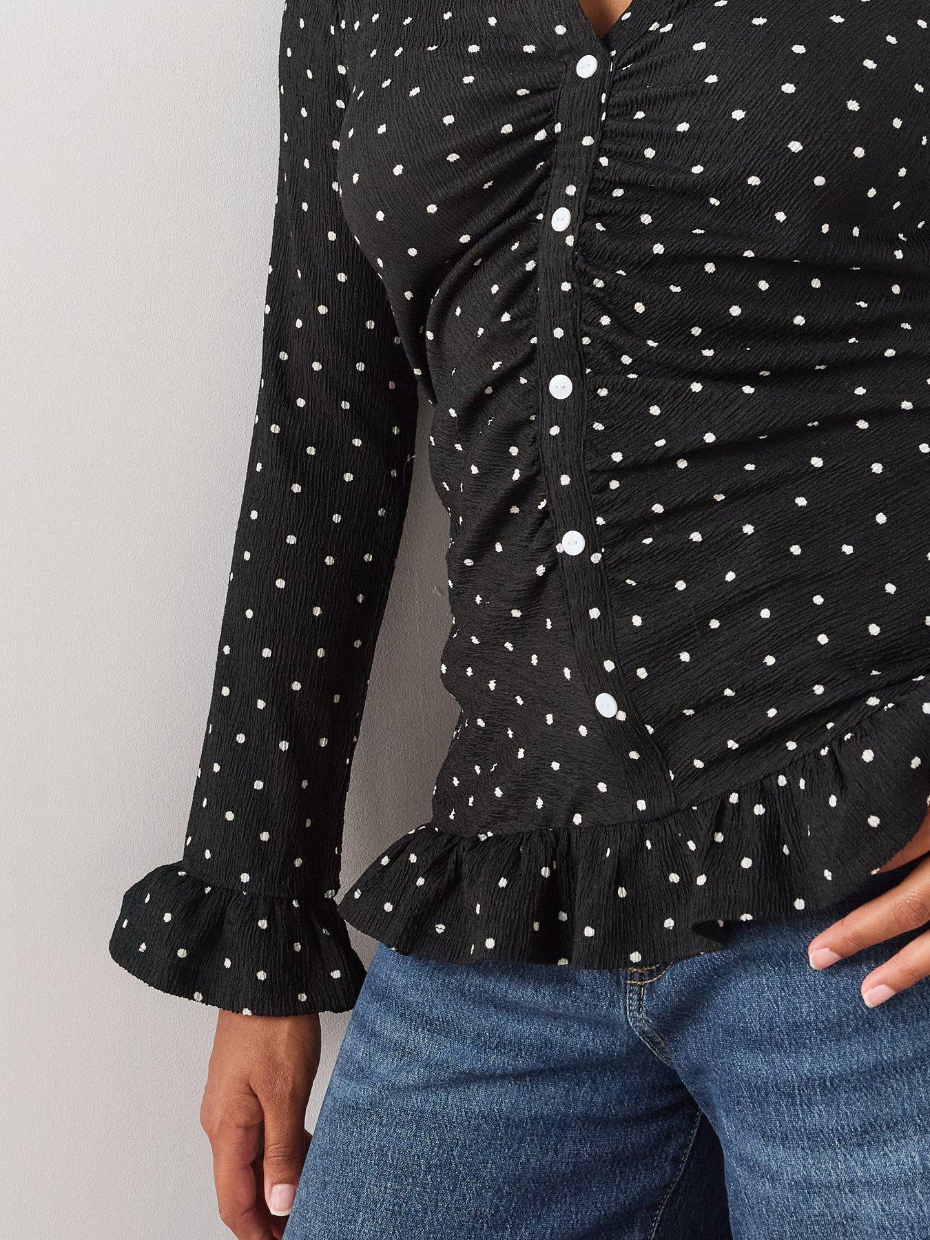 Image 4 of 6 of The Very Collection Womens Curve Ruched Button Through Shirt - Dot Print