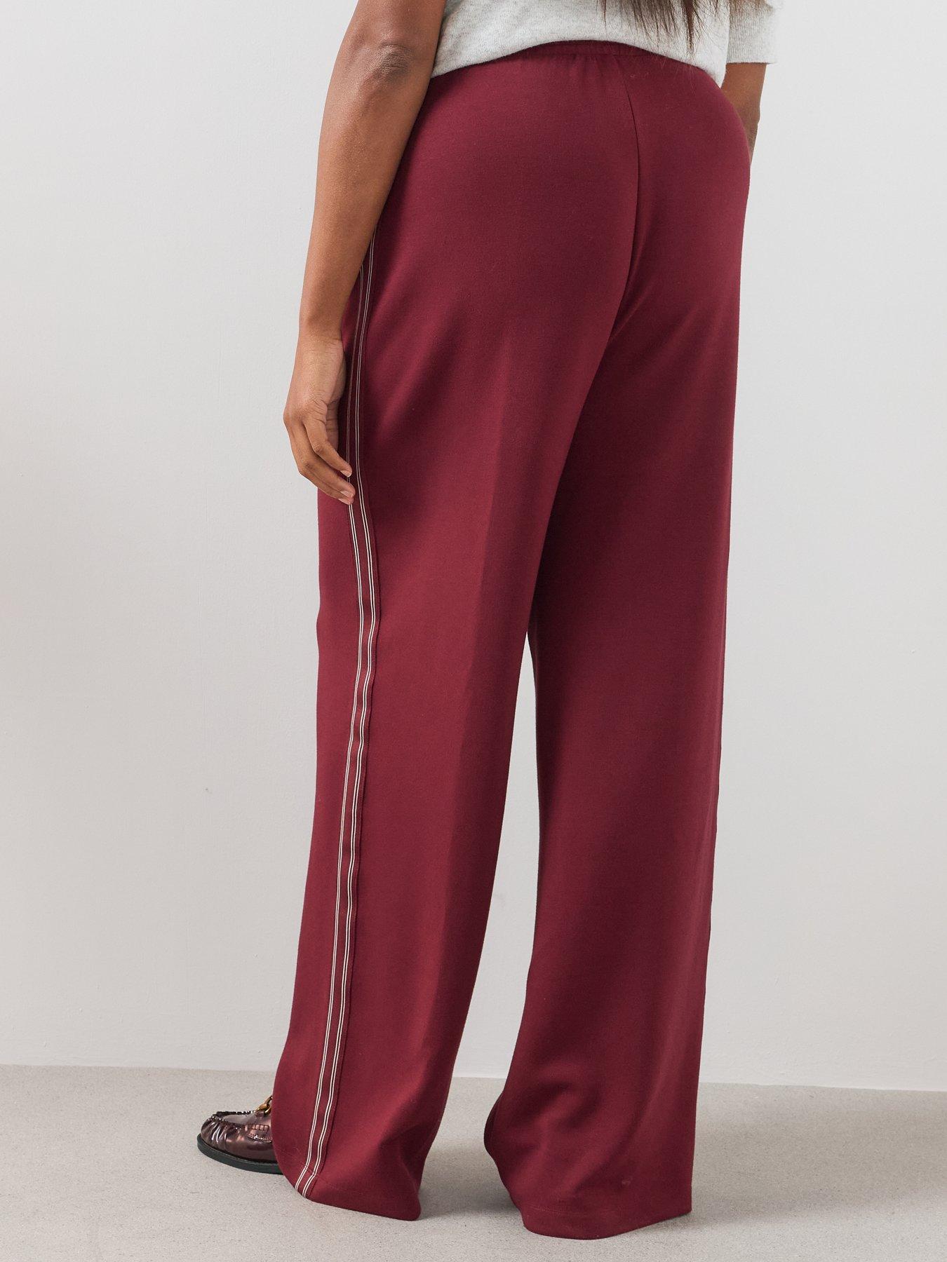 Image 2 of 6 of The Very Collection Curve Side Stripe Wide Leg Trouser - Burgundy