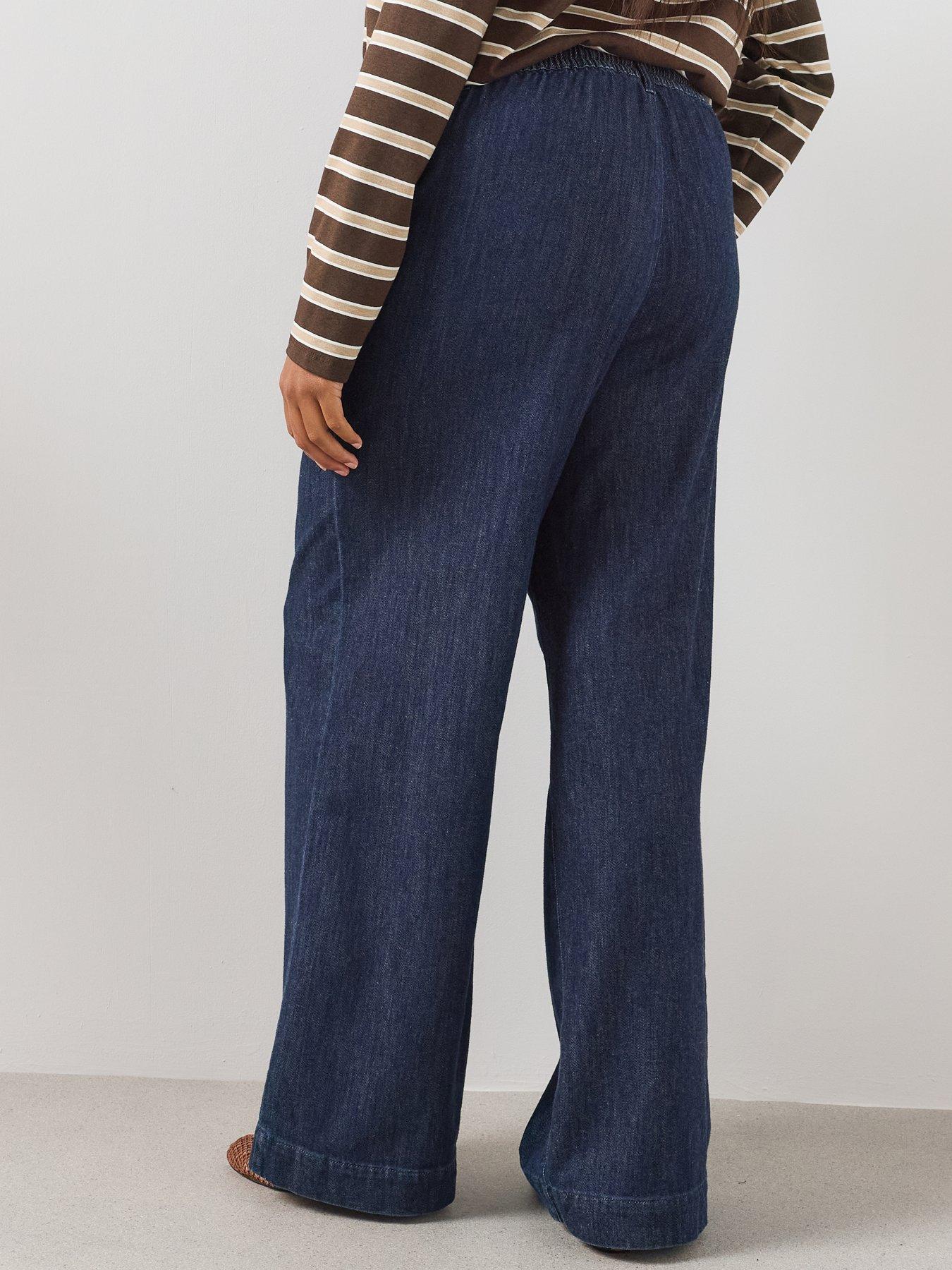 Image 2 of 6 of The Very Collection Curve Elasticated Waist Wide Leg Jean - Blue