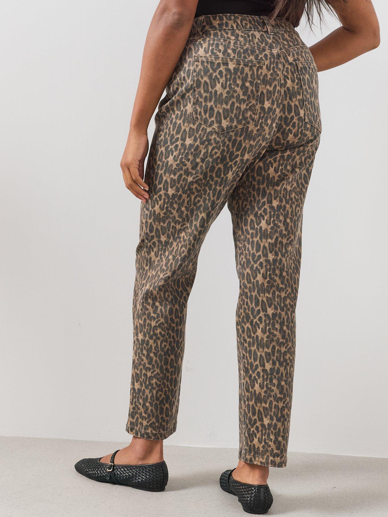 Image 2 of 6 of The Very Collection Curve Leopard Wide Leg Jean - Print