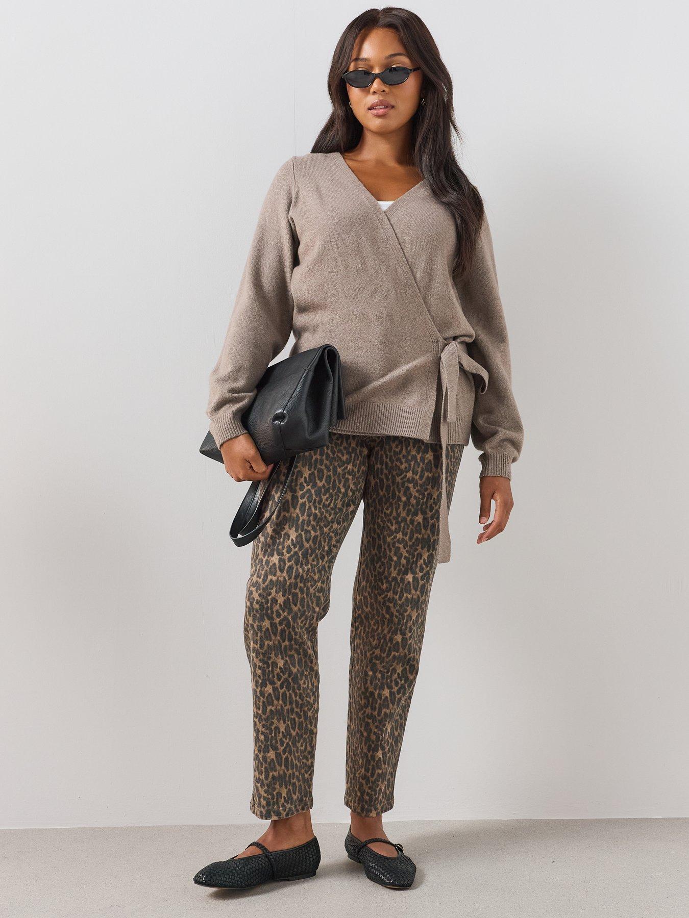Image 3 of 6 of The Very Collection Curve Leopard Wide Leg Jean - Print