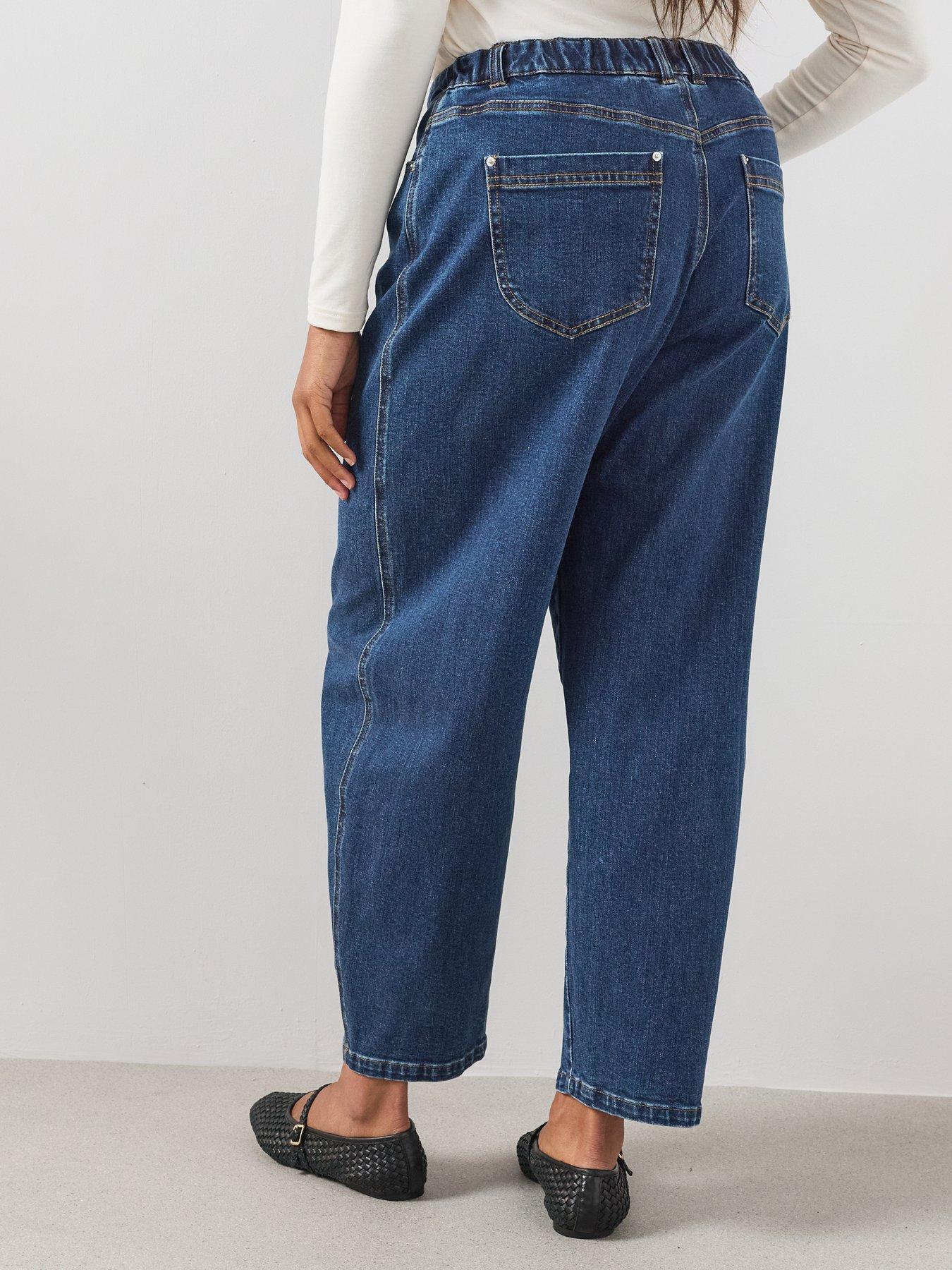 Image 2 of 6 of The Very Collection Curve High Waisted Barrel Leg Jean - Mid Wash