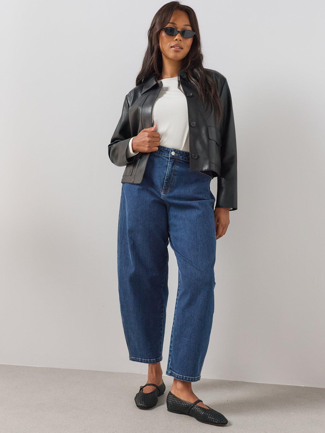Image 3 of 6 of The Very Collection Curve High Waisted Barrel Leg Jean - Mid Wash