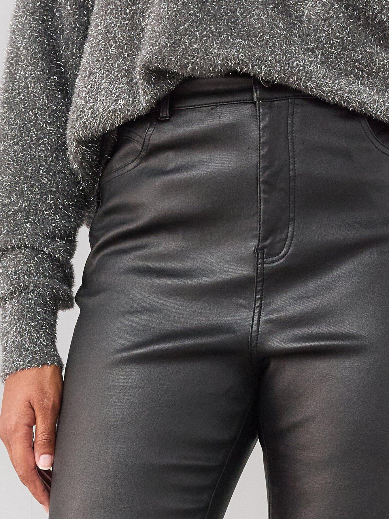 Image 5 of 6 of The Very Collection Womens Curve High Rise Coated Skinny Jeans - Black
