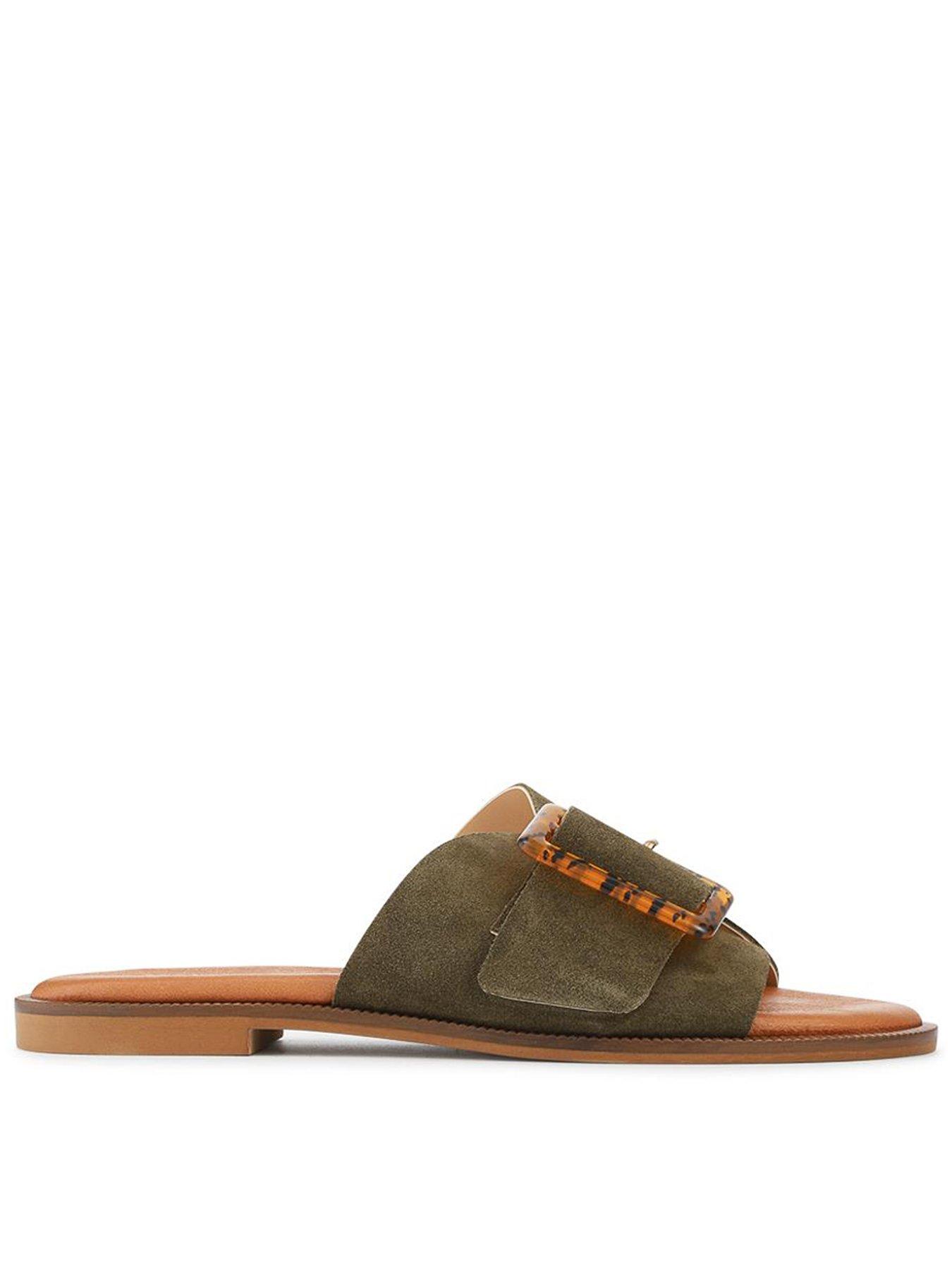 Jones Bootmaker Jasmyn Buckle Mule Slide - Green