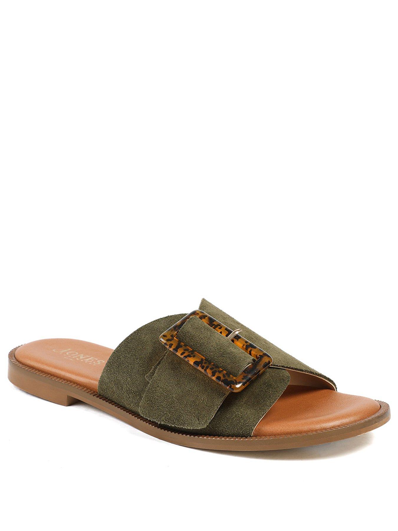 stillFront image of jones-bootmaker-jasmyn-buckle-mule-slide-green