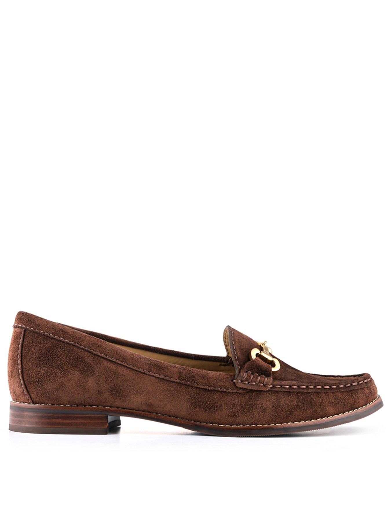  image of jones-bootmaker-lex-suede-buckle-loafer-brown