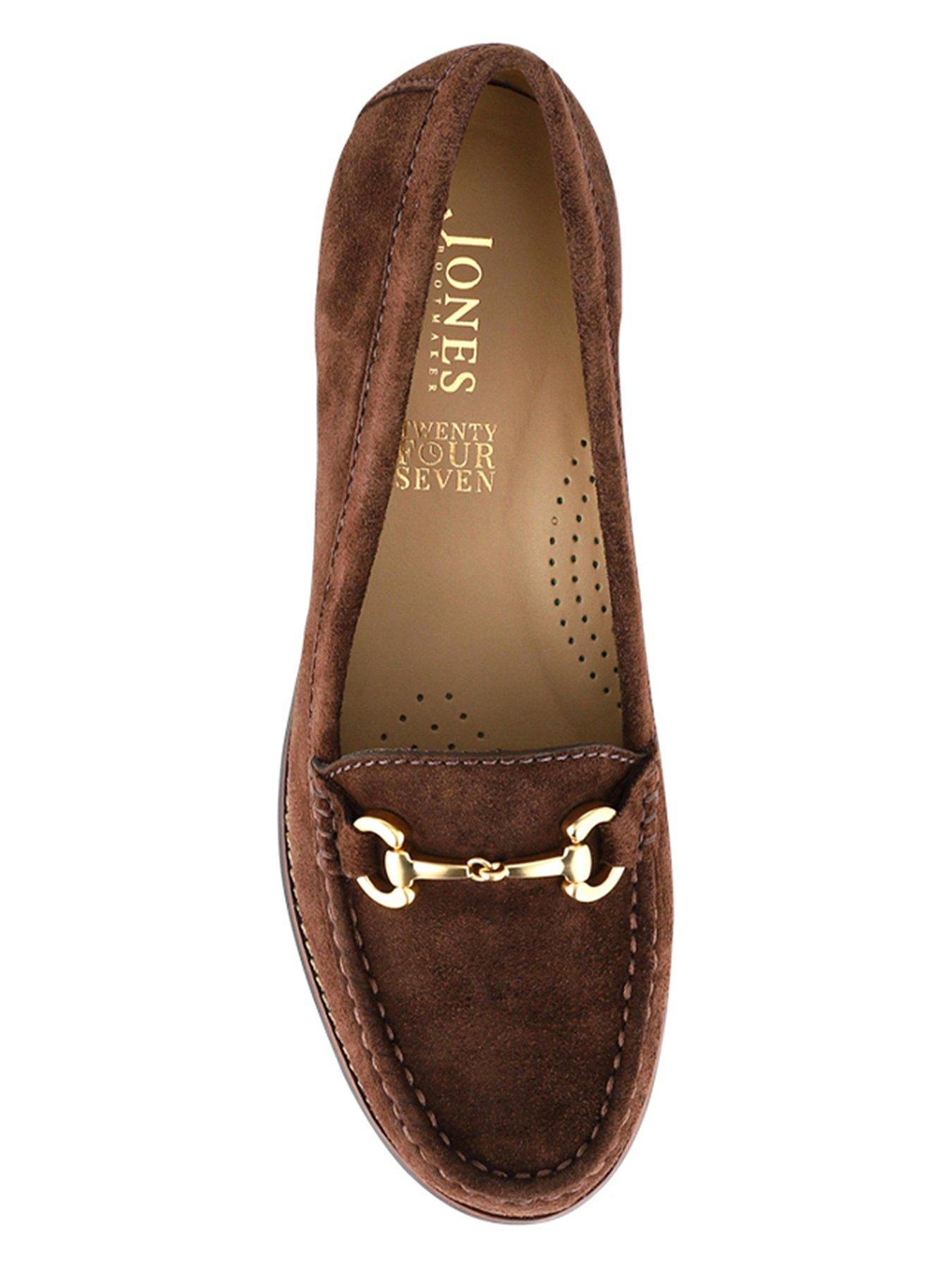  image of jones-bootmaker-lex-suede-buckle-loafer-brown