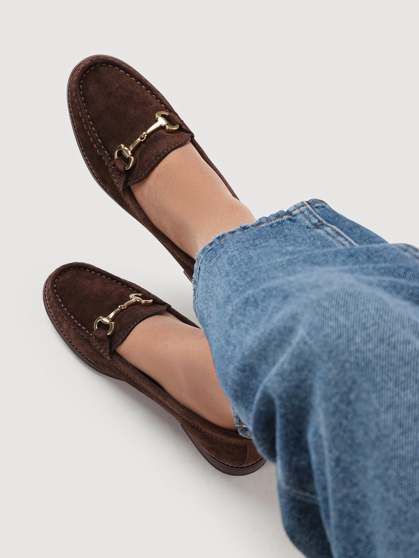  image of jones-bootmaker-lex-suede-buckle-loafer-brown