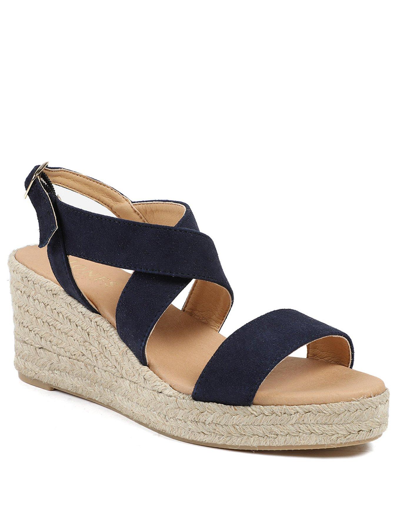 stillFront image of jones-bootmaker-romilly-crossover-strap-wedge-navy