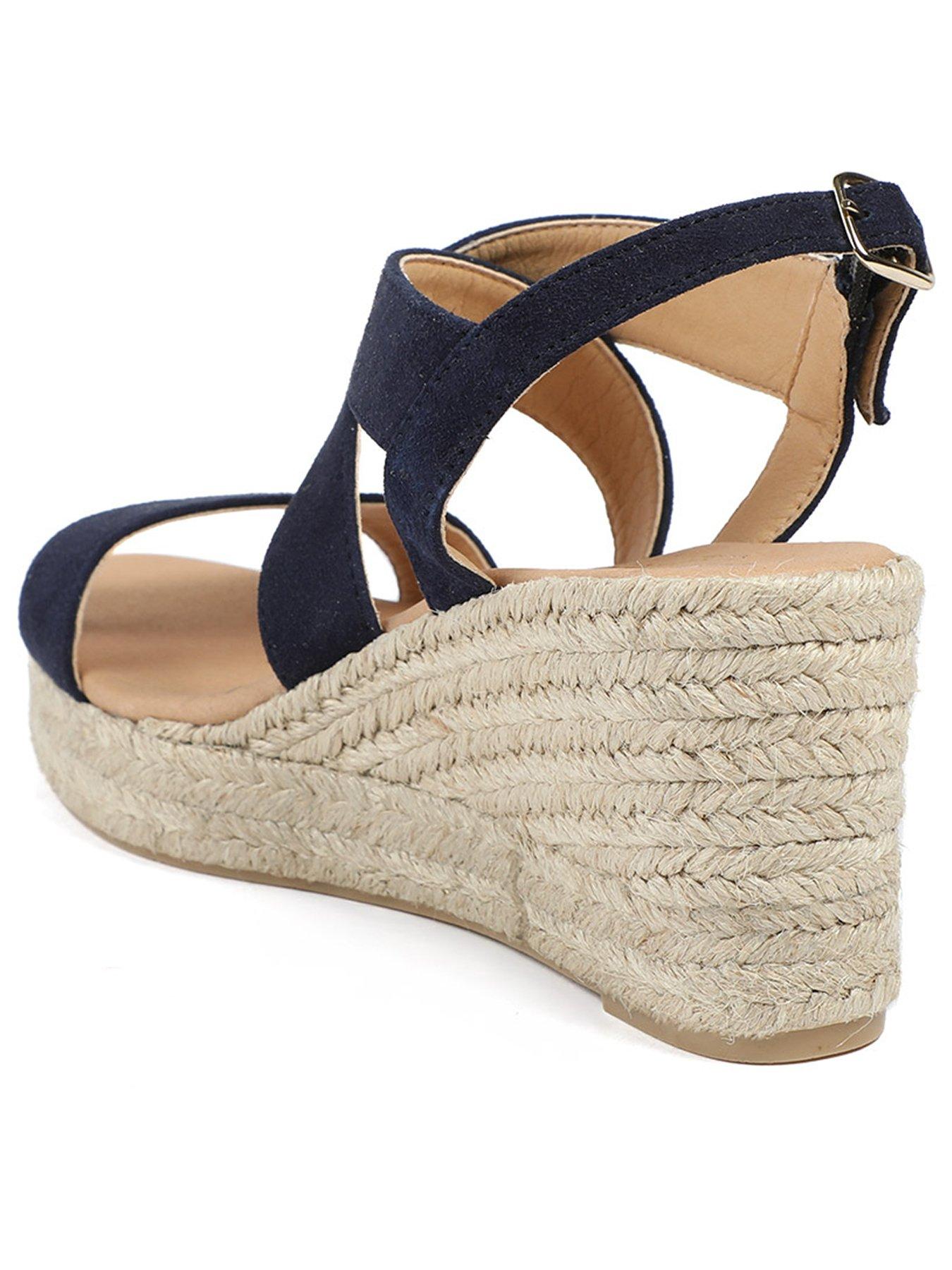  image of jones-bootmaker-romilly-crossover-strap-wedge-navy