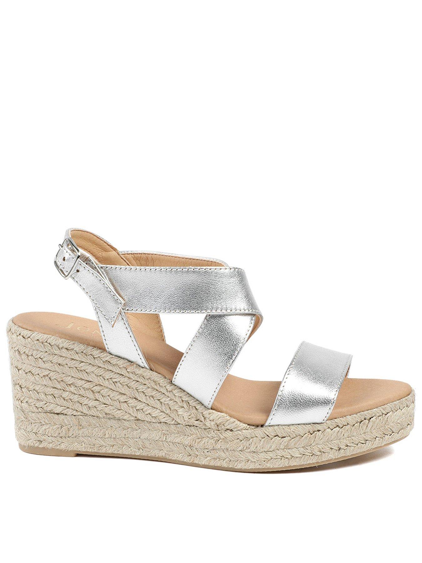  image of jones-bootmaker-romilly-crossover-strap-wedge-silver
