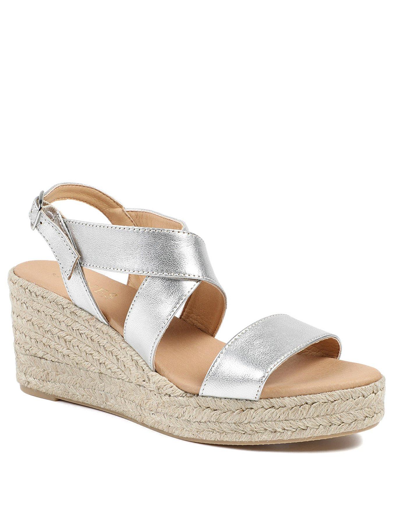  image of jones-bootmaker-romilly-crossover-strap-wedge-silver
