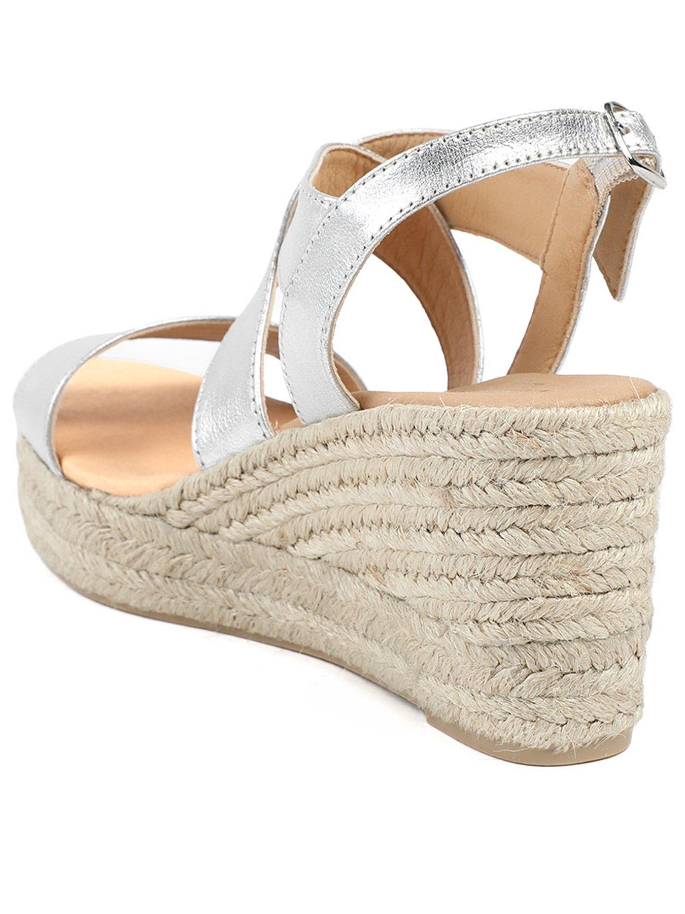  image of jones-bootmaker-romilly-crossover-strap-wedge-silver