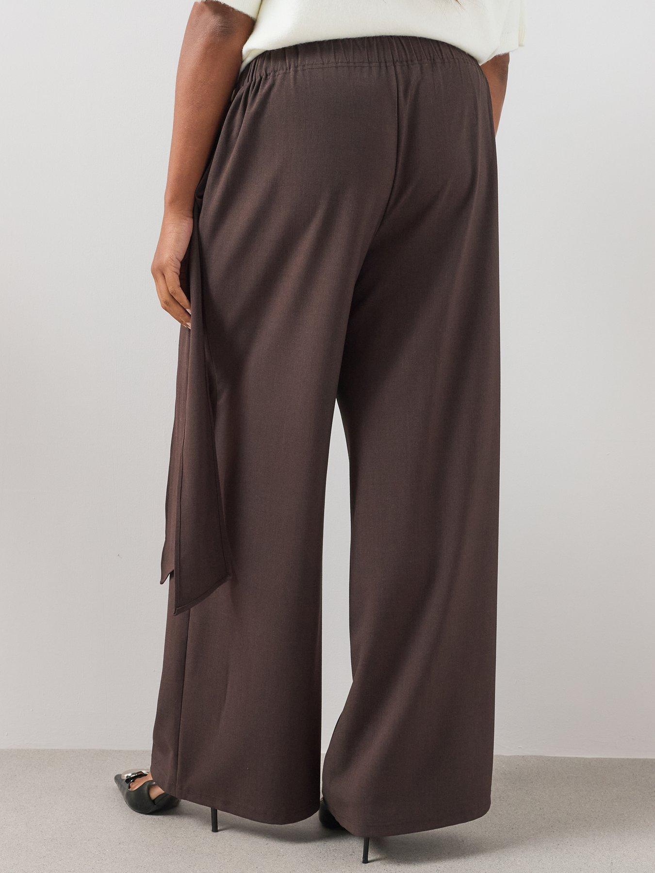 Image 2 of 6 of The Very Collection Curve Wrap Detail Wide Leg Trouser - Grey