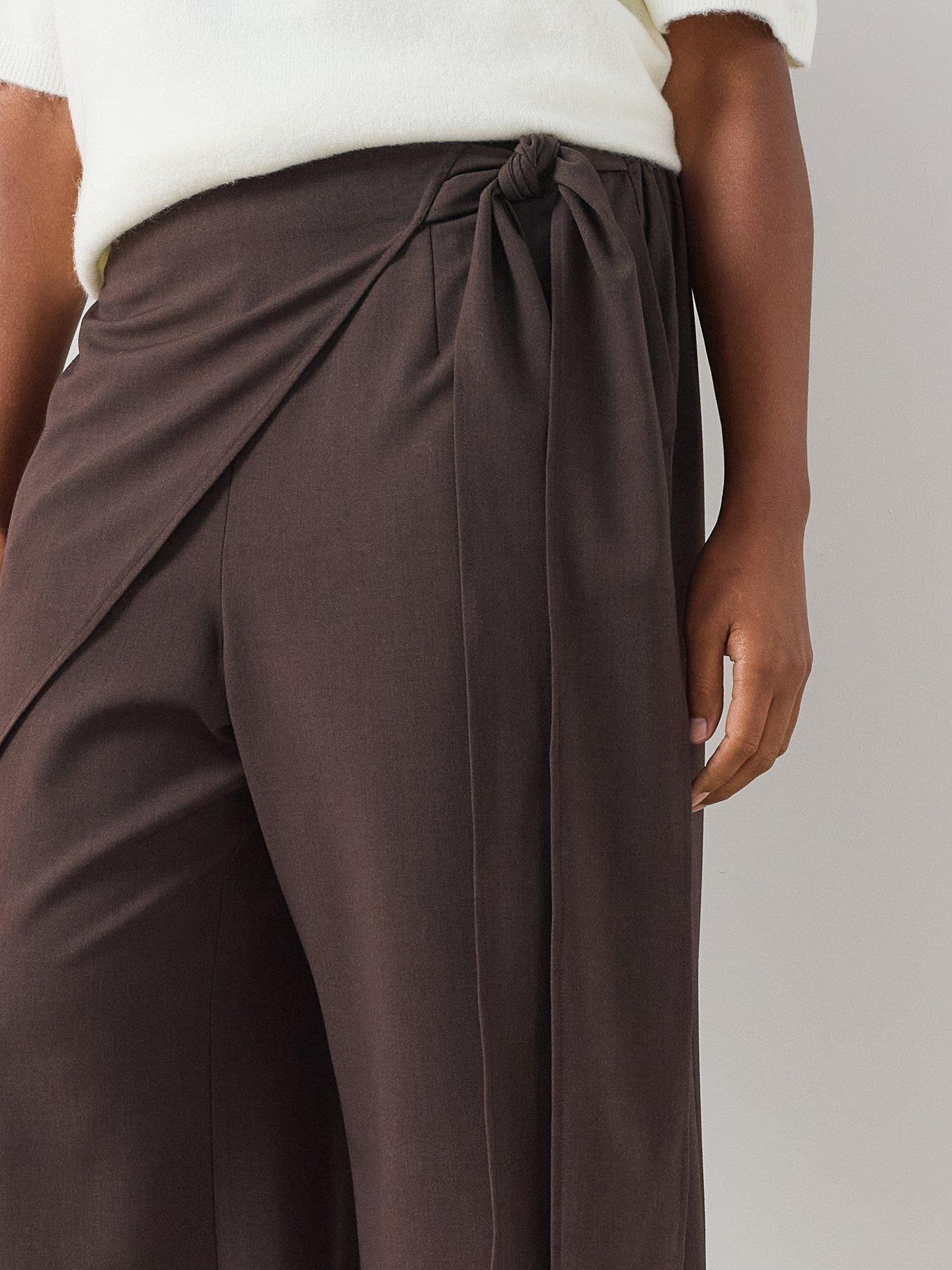 Image 5 of 6 of The Very Collection Curve Wrap Detail Wide Leg Trouser - Grey