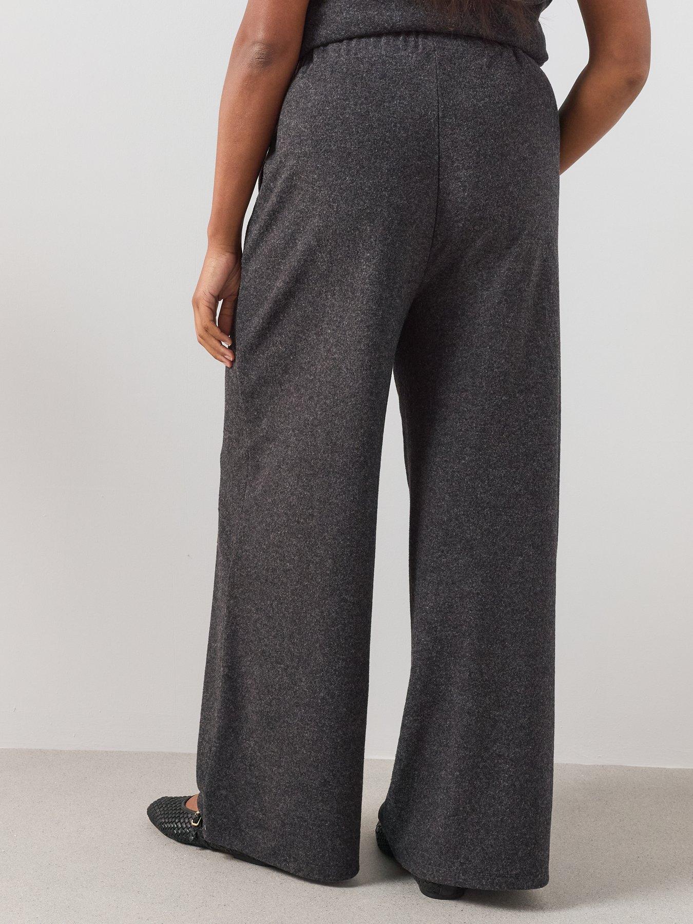 Image 2 of 6 of The Very Collection Curve Elasticated Waist Wide Leg Tro - Dark Grey