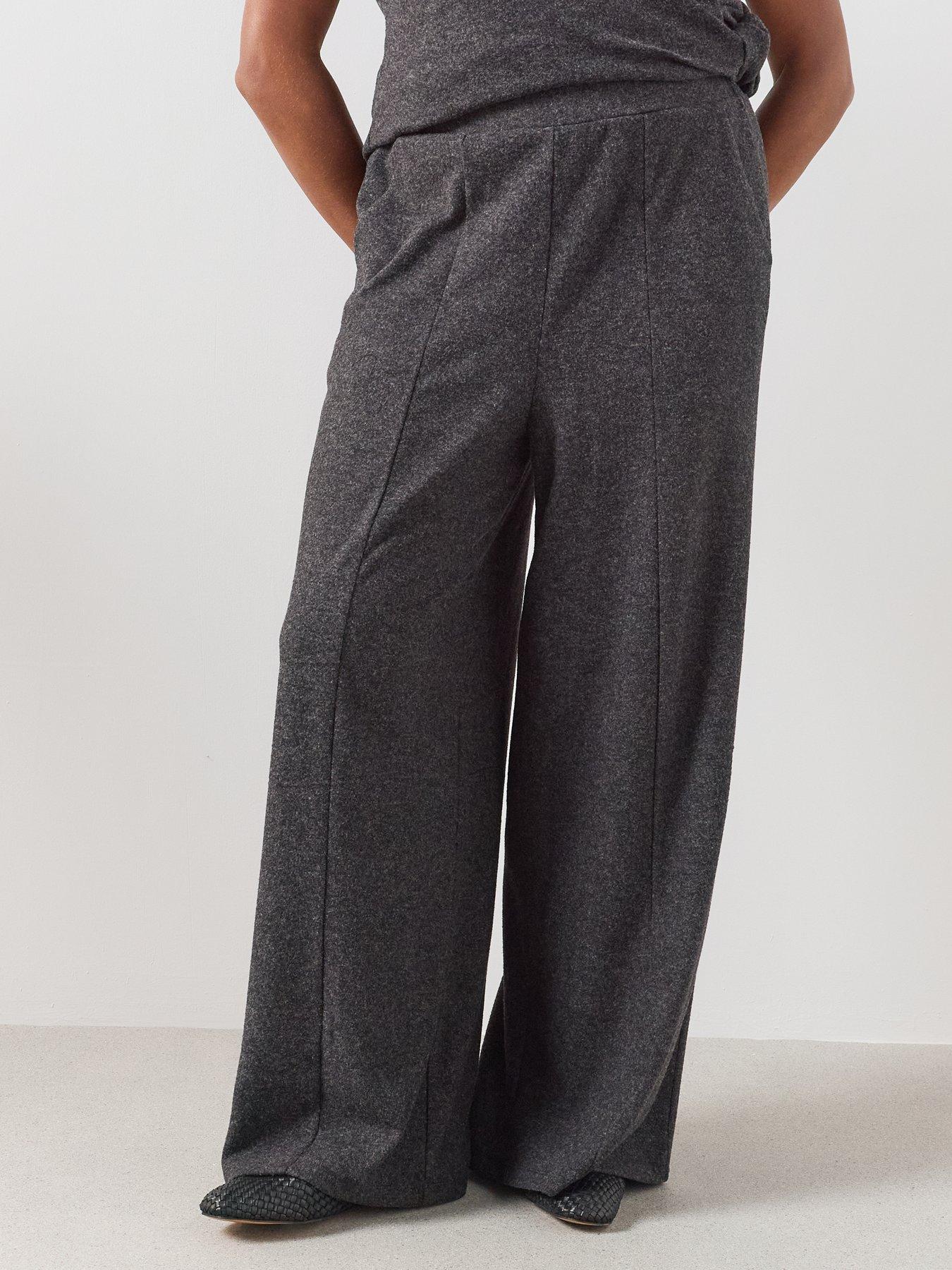 Image 4 of 6 of The Very Collection Curve Elasticated Waist Wide Leg Tro - Dark Grey