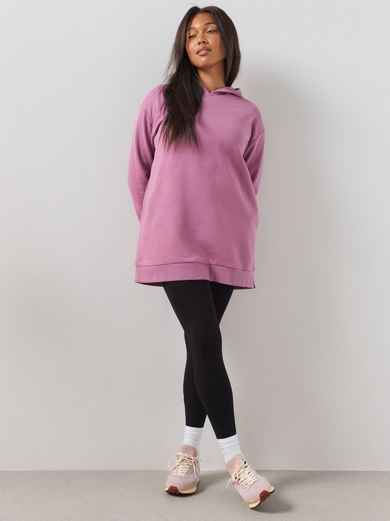 Image 1 of 6 of The Very Collection Curve Essential Longline Hoodie - Pink