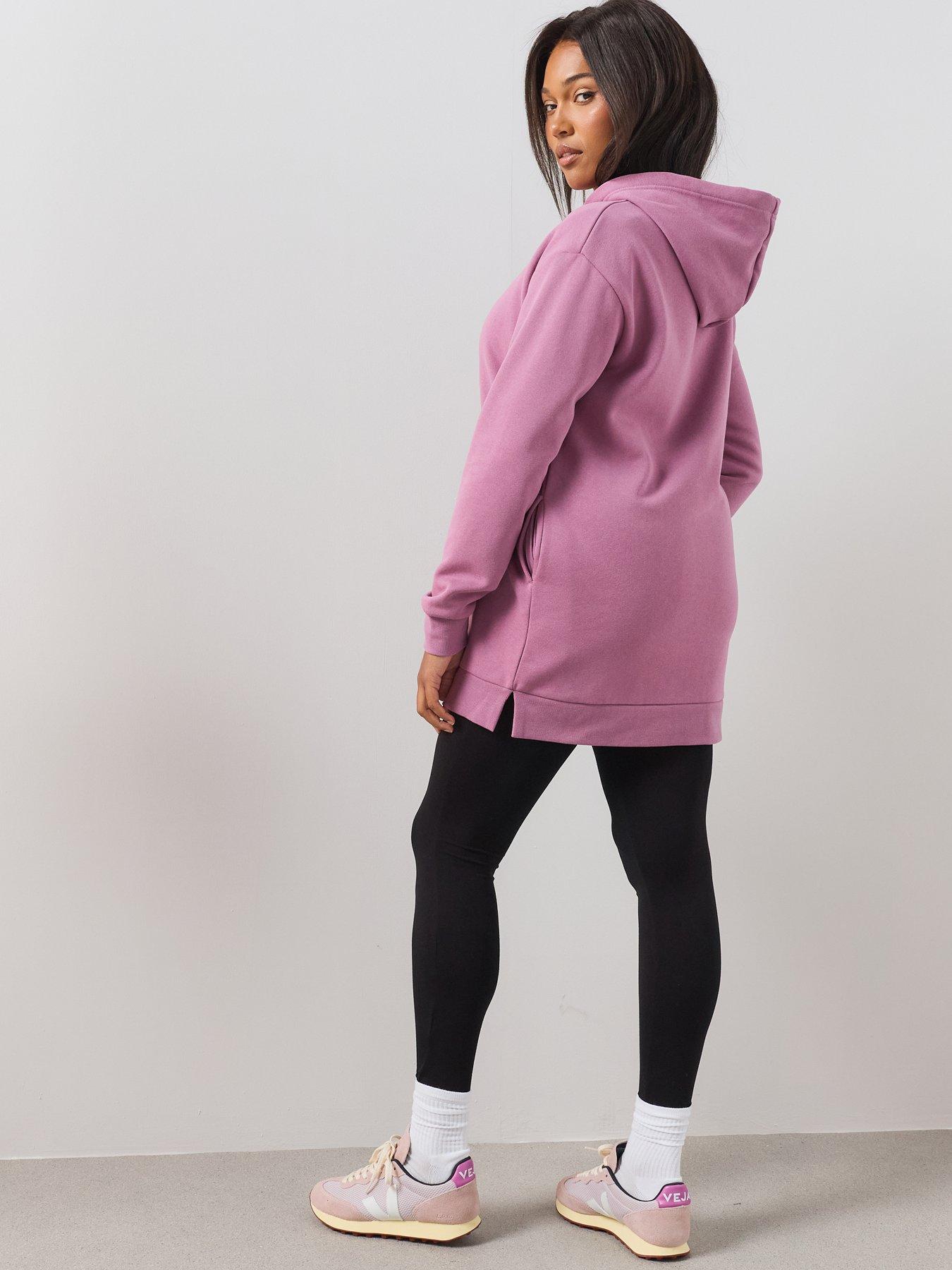 Image 2 of 6 of The Very Collection Curve Essential Longline Hoodie - Pink