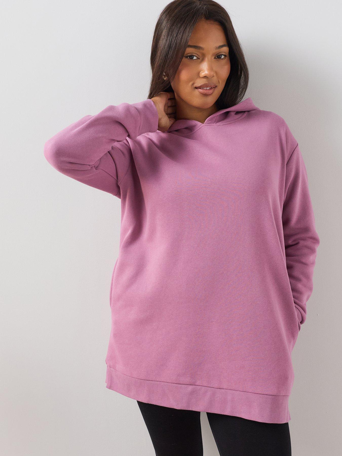 Image 4 of 6 of The Very Collection Curve Essential Longline Hoodie - Pink