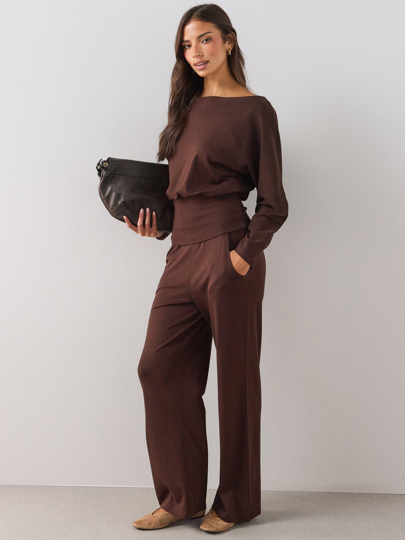 Image 3 of 6 of The Very Collection Deep Rib Waist Band Sweatshirt Co-ord