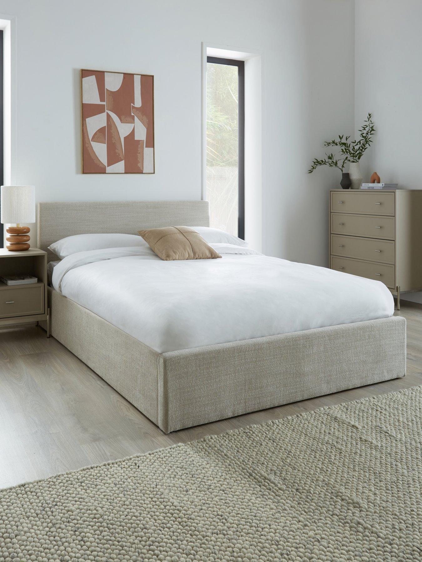 Image 1 of 7 of The Very Collection Porto End Lift Up Storage Ottoman Bed with Mattress Options (Buy &amp; SAVE!) - Natural - FSC&reg; Certified
