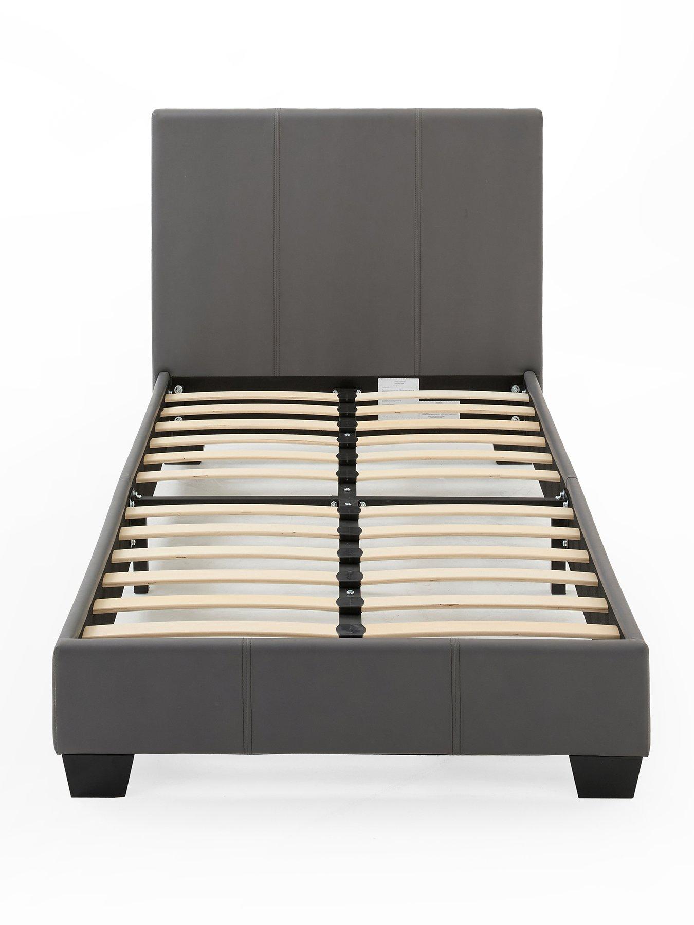 Image 2 of 7 of The Very Collection Ellis Faux Leather Children's&nbsp;Single Bedframe with Mattress Options (Buy &amp; SAVE!) - Grey - FSC&reg; Certified