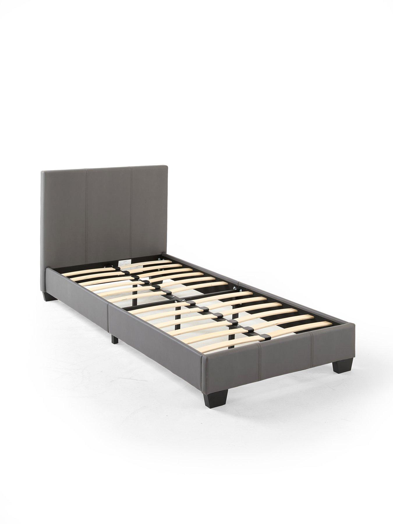 Image 3 of 7 of The Very Collection Ellis Faux Leather Children's&nbsp;Single Bedframe with Mattress Options (Buy &amp; SAVE!) - Grey - FSC&reg; Certified