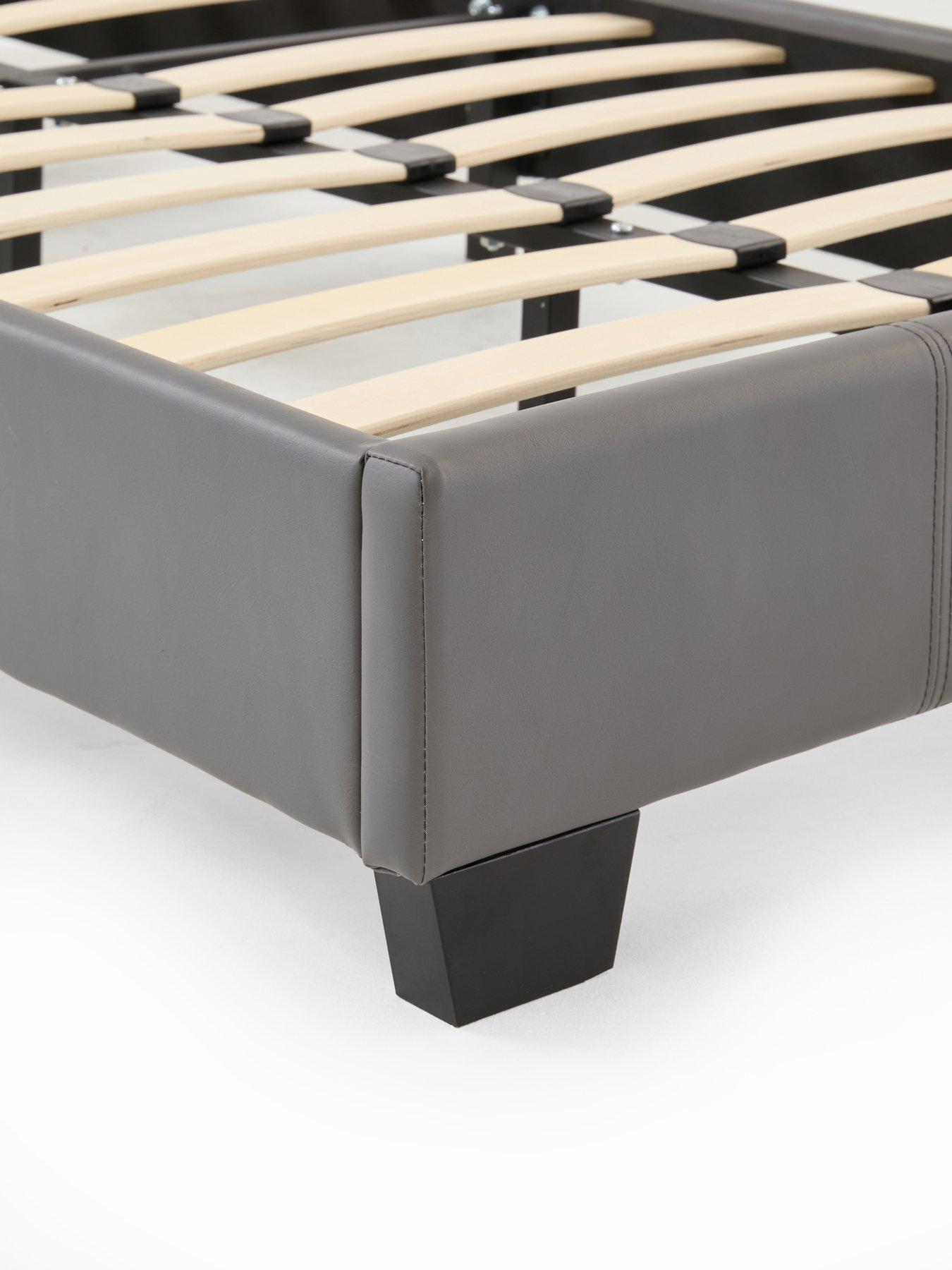 Image 4 of 7 of The Very Collection Ellis Faux Leather Children's&nbsp;Single Bedframe with Mattress Options (Buy &amp; SAVE!) - Grey - FSC&reg; Certified
