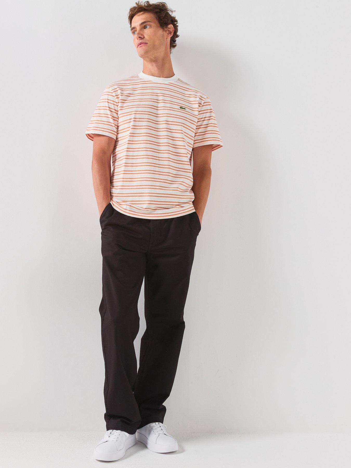 Image 3 of 5 of Lacoste Classic Fit Striped Cotton T-shirt - Multi