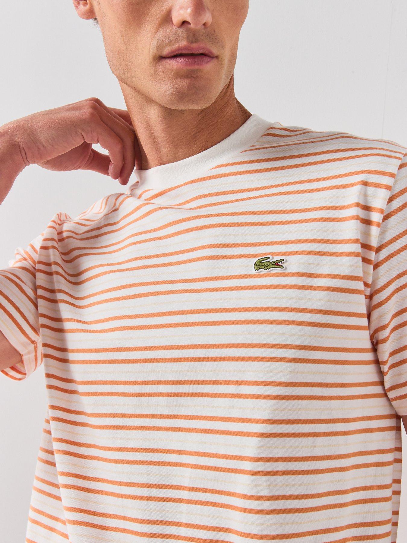 Image 4 of 5 of Lacoste Classic Fit Striped Cotton T-shirt - Multi