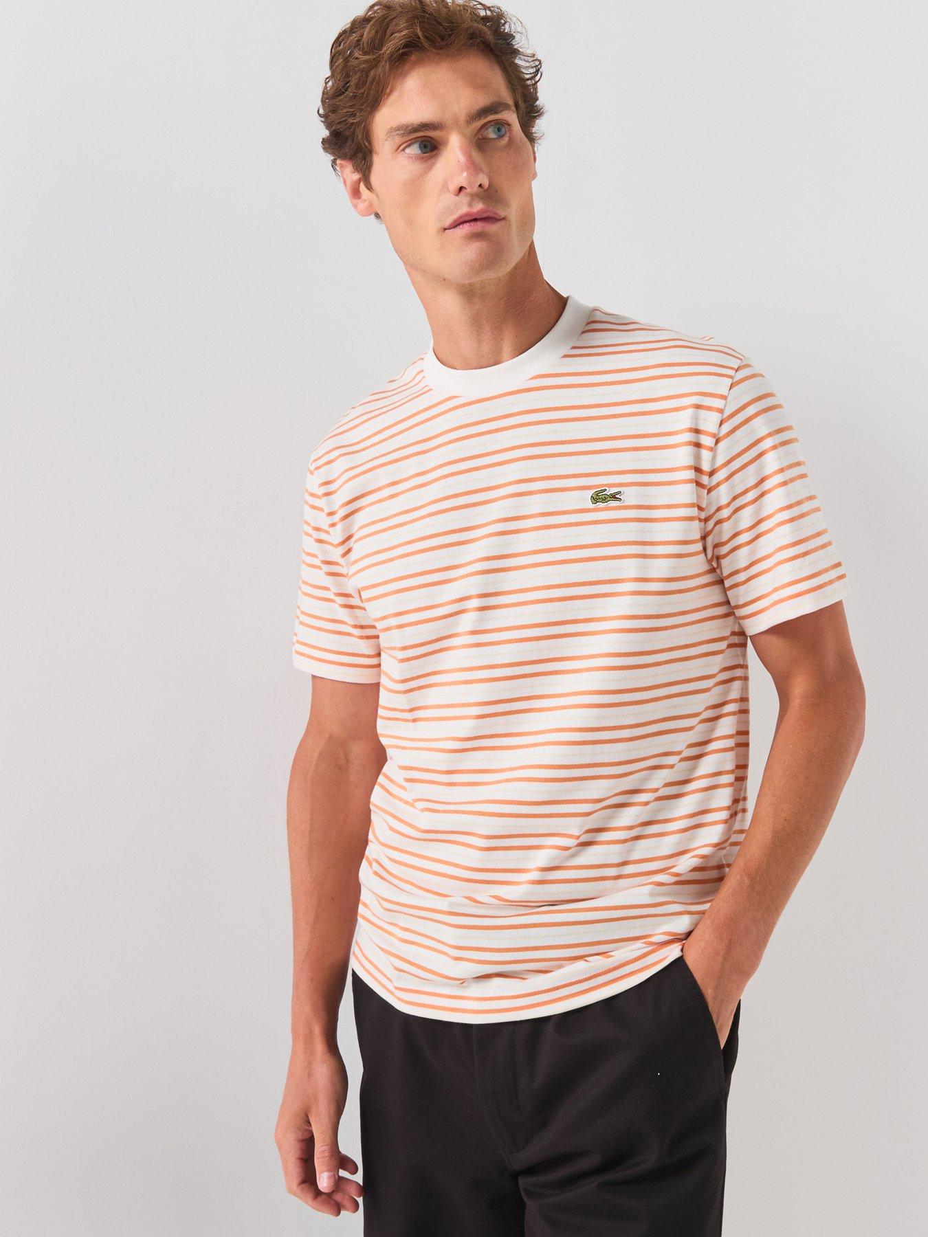 Image 5 of 5 of Lacoste Classic Fit Striped Cotton T-shirt - Multi