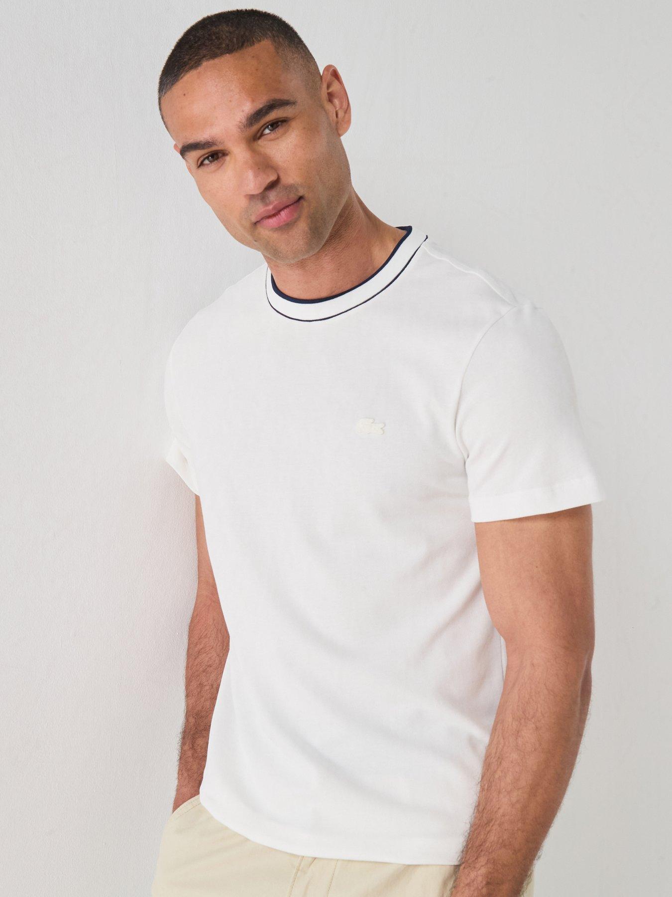 Lacoste Regular Fit Tipped Pique T-shirt - White