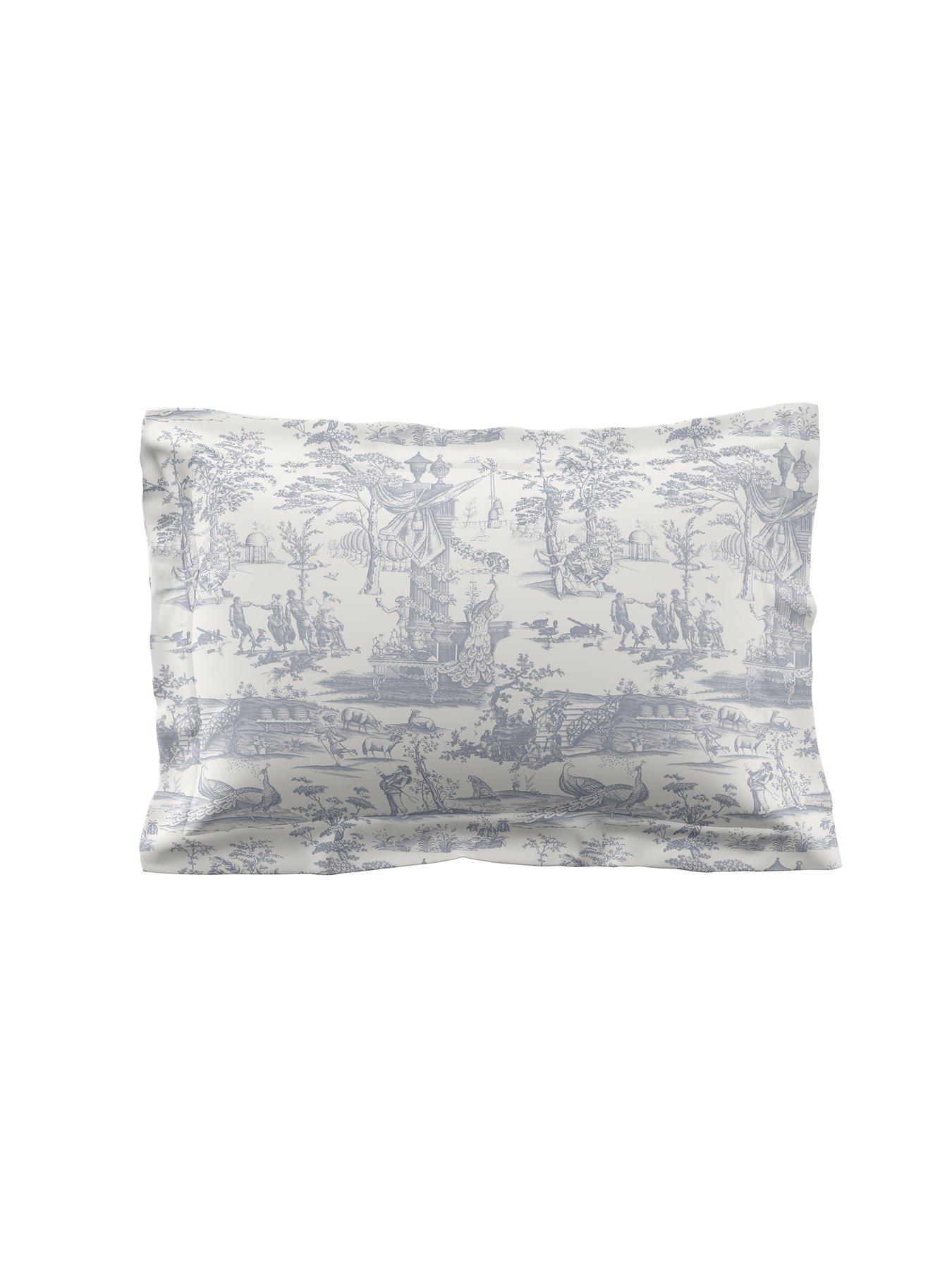 Image 3 of 5 of Laura Ashley Braysmith Toile 100% Cotton Quilt Set Chambray Blue