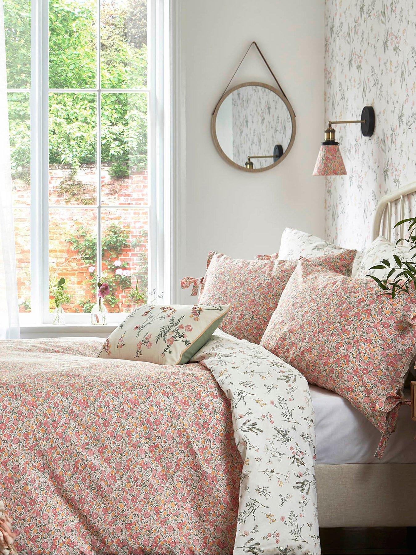 Laura Ashley Loveston 100% Cotton Standard Pillowcase Pair 50Cm X 75Cm Pink