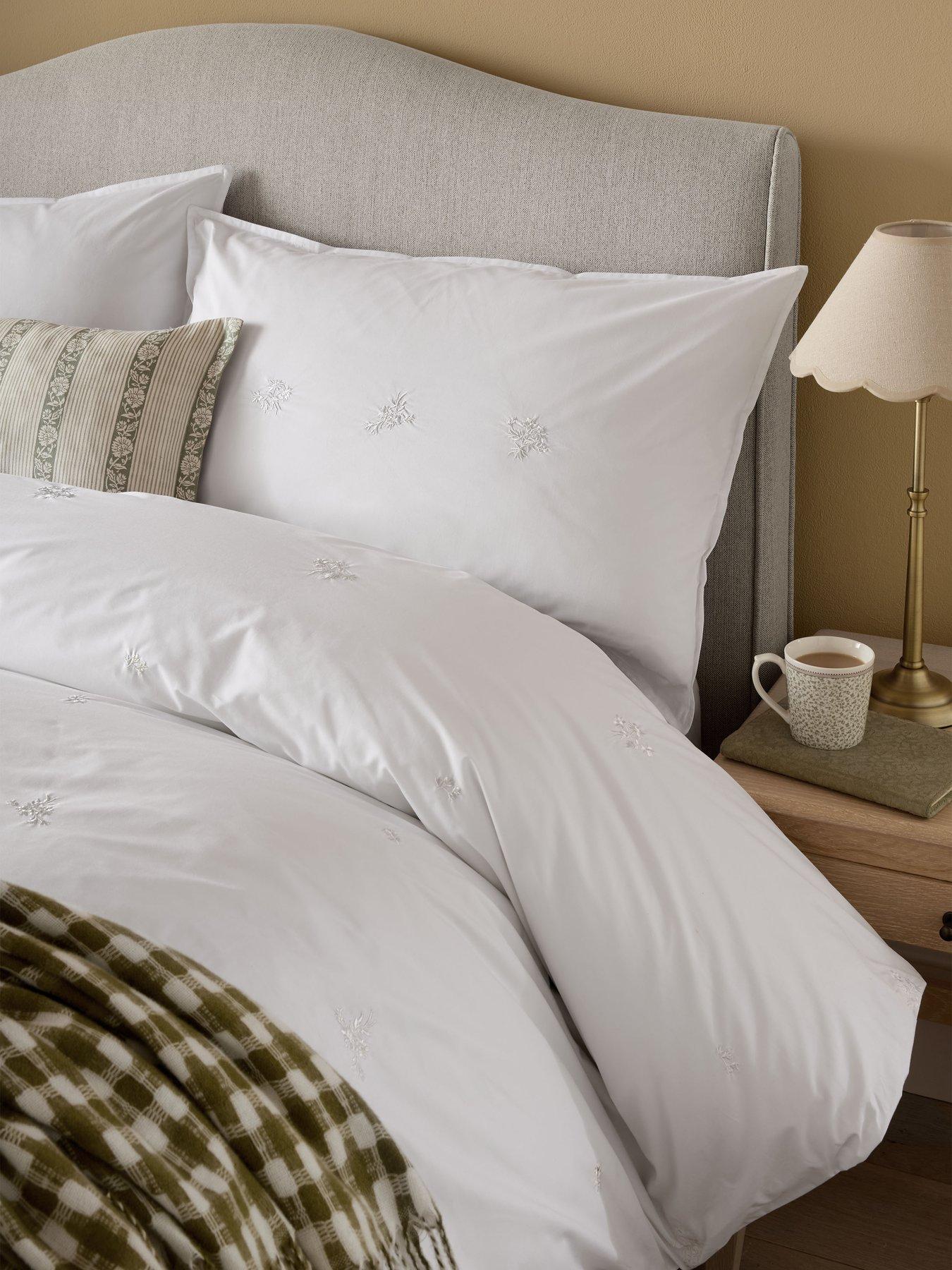 Laura Ashley Keeleigh Posy Oxford Pillowcase Pair 50cm x 75cm White