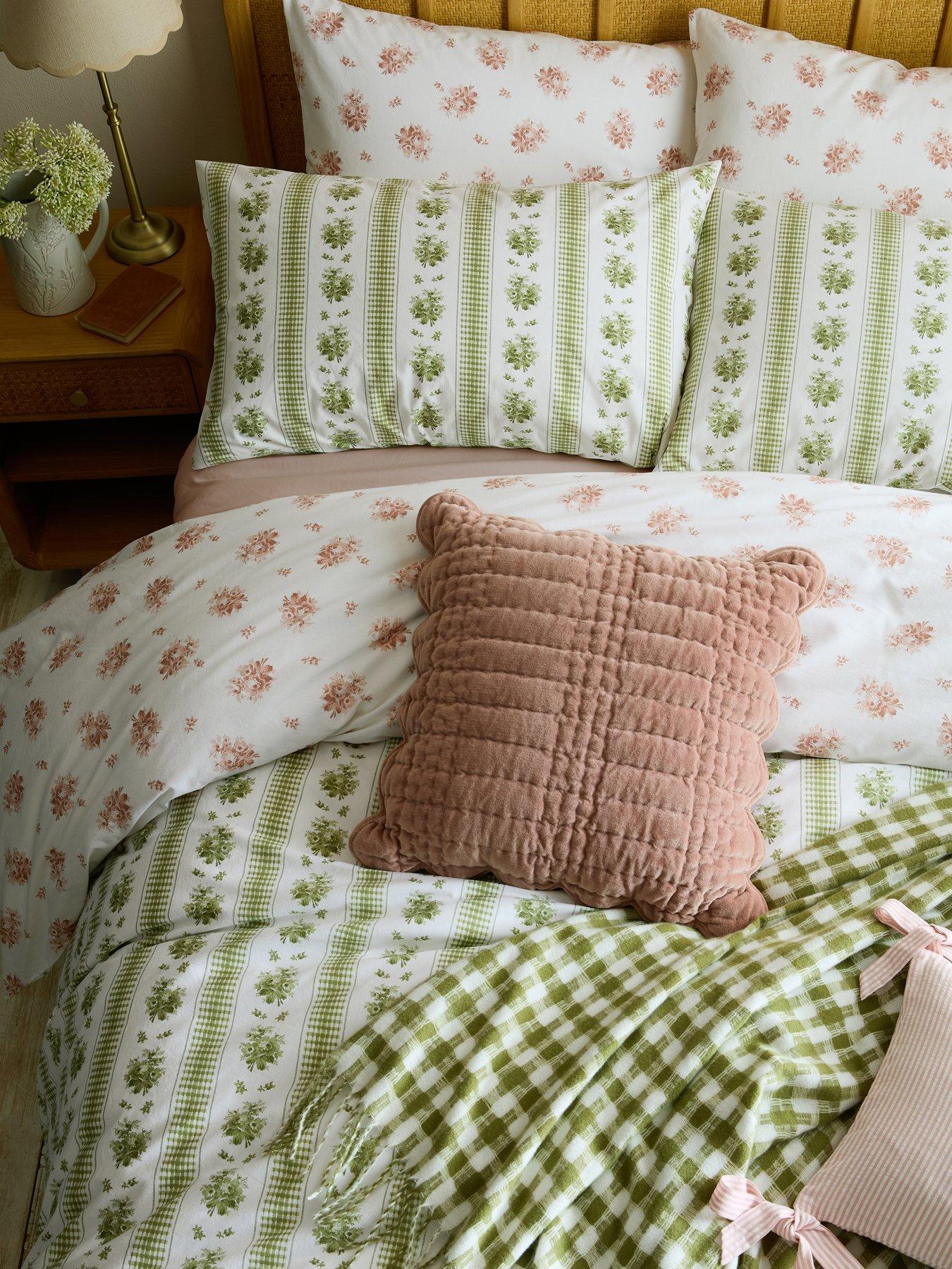 Image 7 of 7 of Laura Ashley Pensham Stripe 100% Cotton Quilt Set Pink