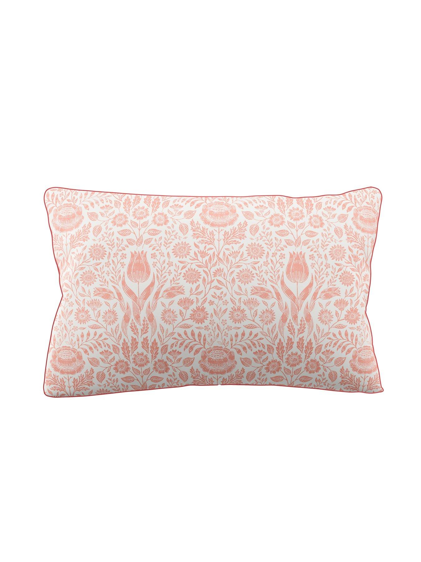 Image 4 of 7 of Laura Ashley Ashstead Damask 100% Cotton Quilt Set Natural Coral