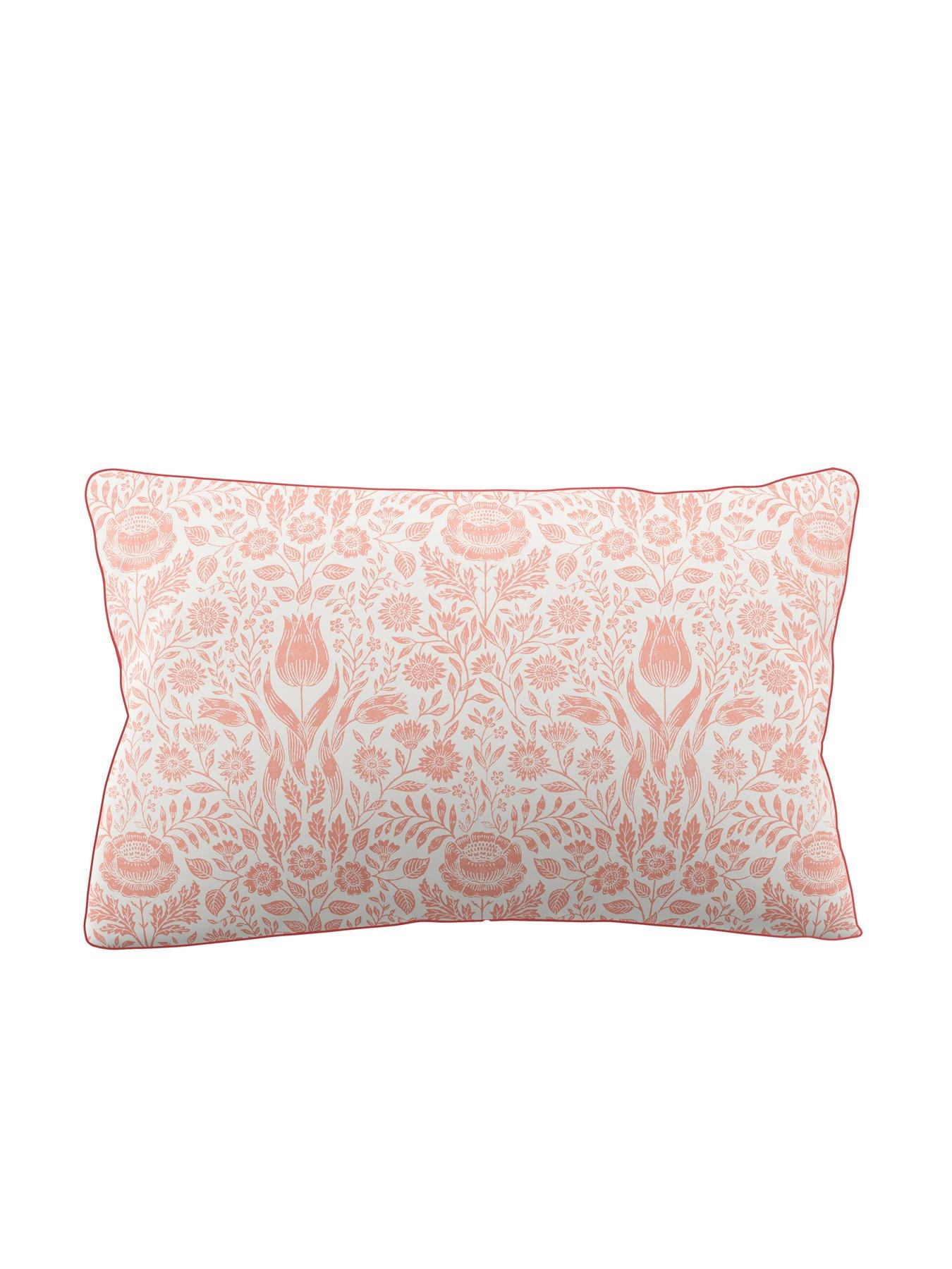 Image 3 of 4 of Laura Ashley Ashstead Damask 100% Cotton Standard Pillowcase Pair 50cmx75cm Coral