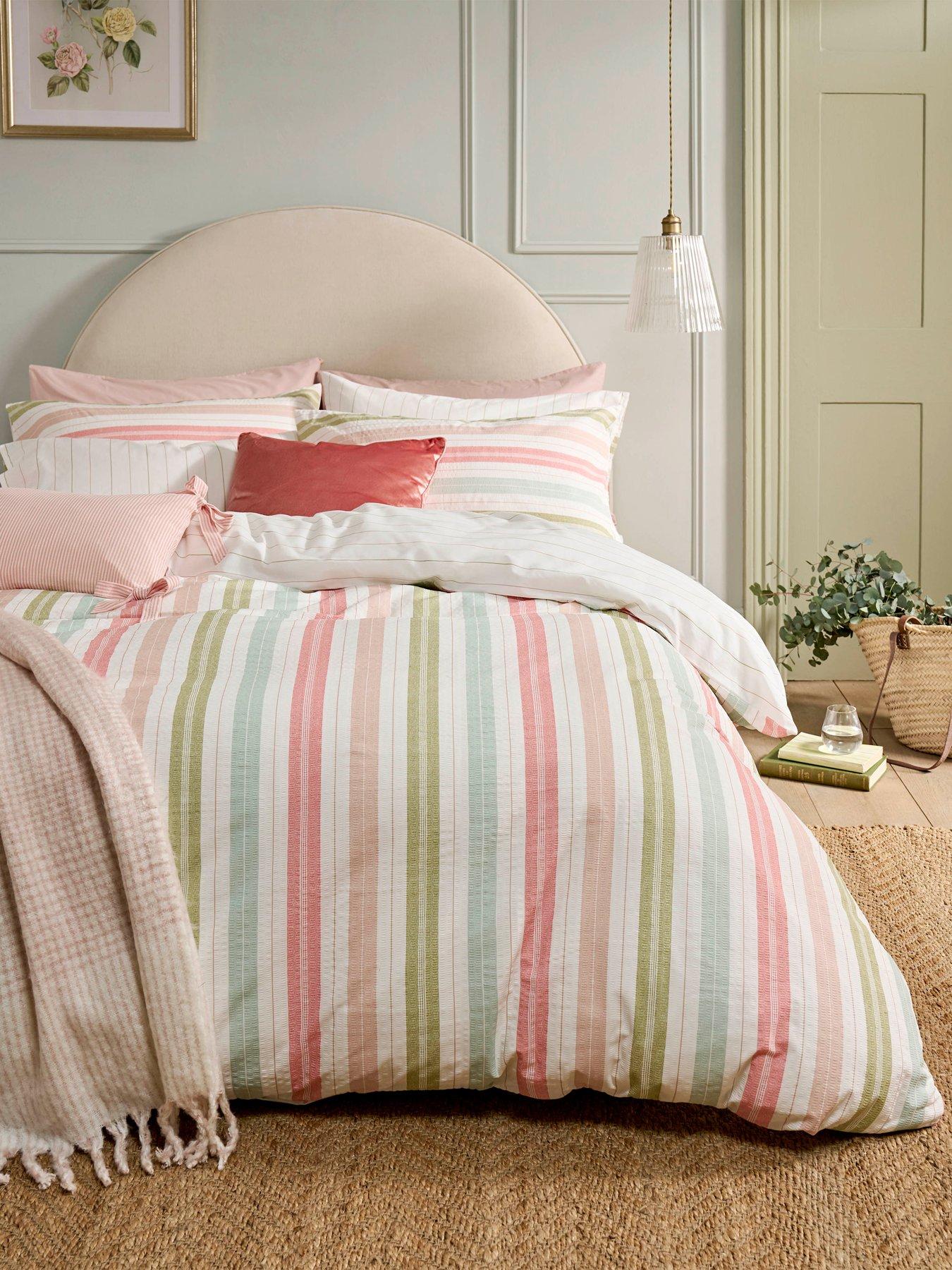 Laura Ashley Sophie Stripe 100% Cotton Quilt Set Multi