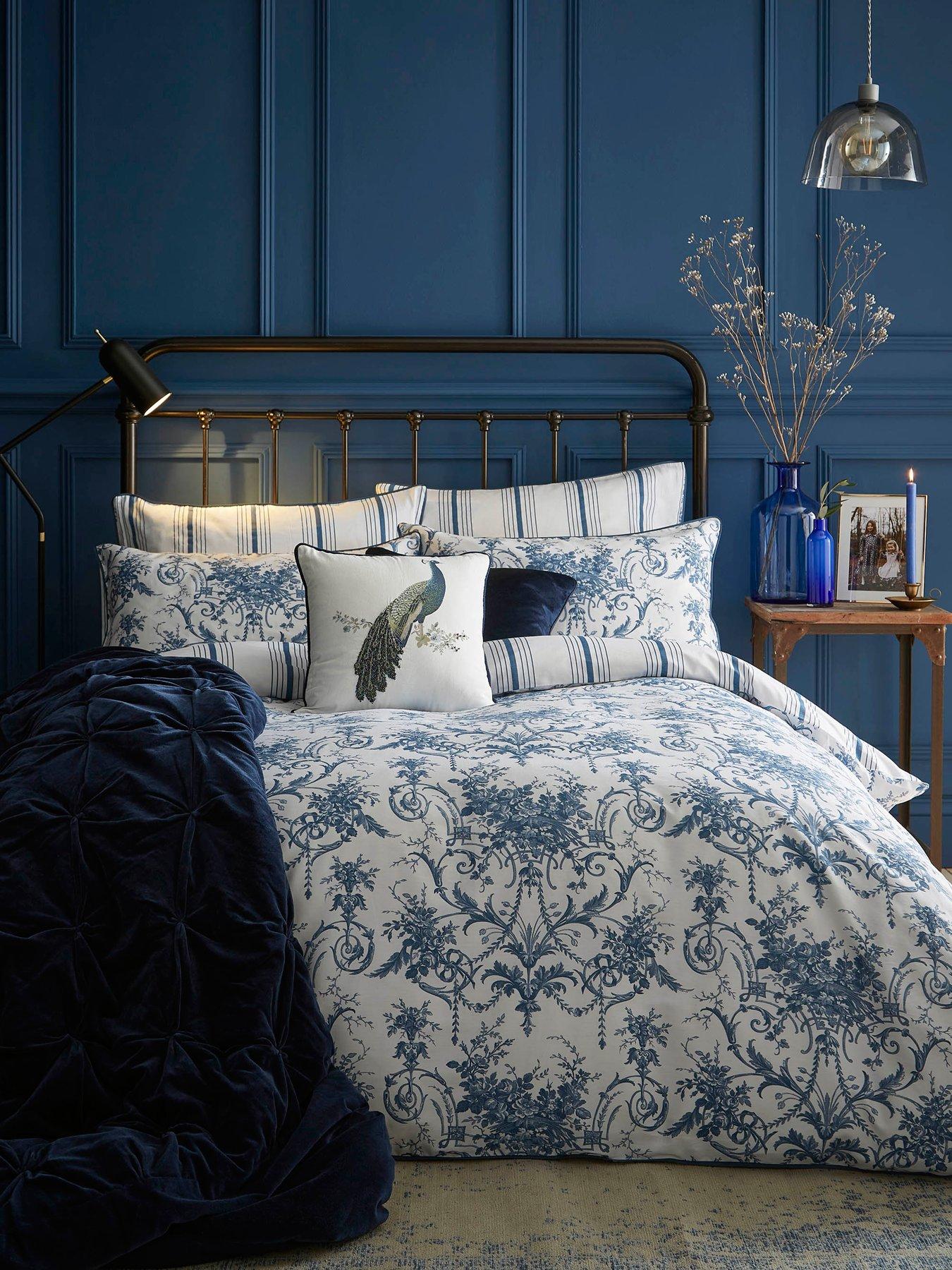 Image 1 of 6 of Laura Ashley Tuileries Quilt Set Midnight