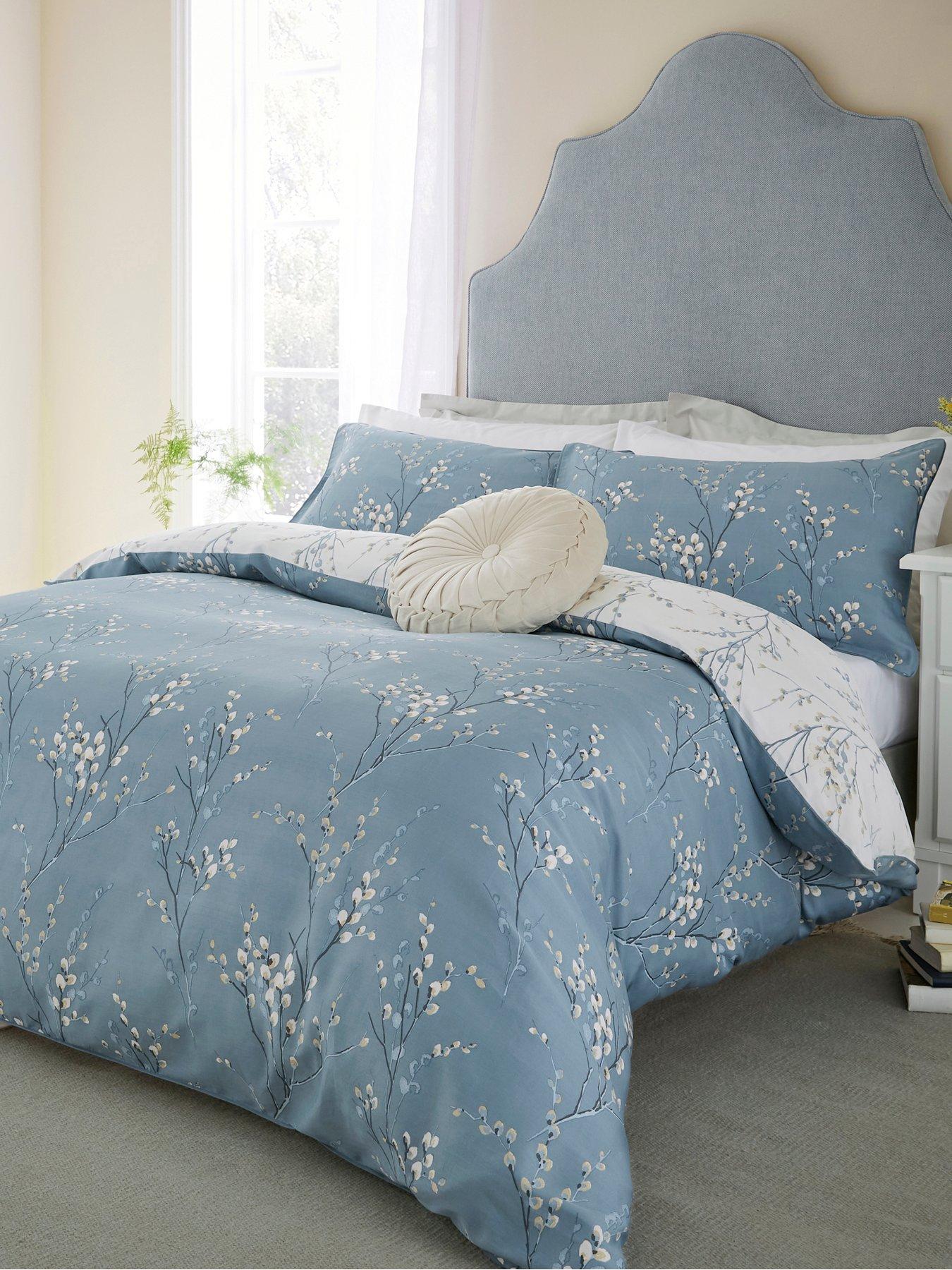 Laura Ashley Pussy Willow 100% Cotton Standard Pillowcase Pair 50cm x 75cm Seaspray