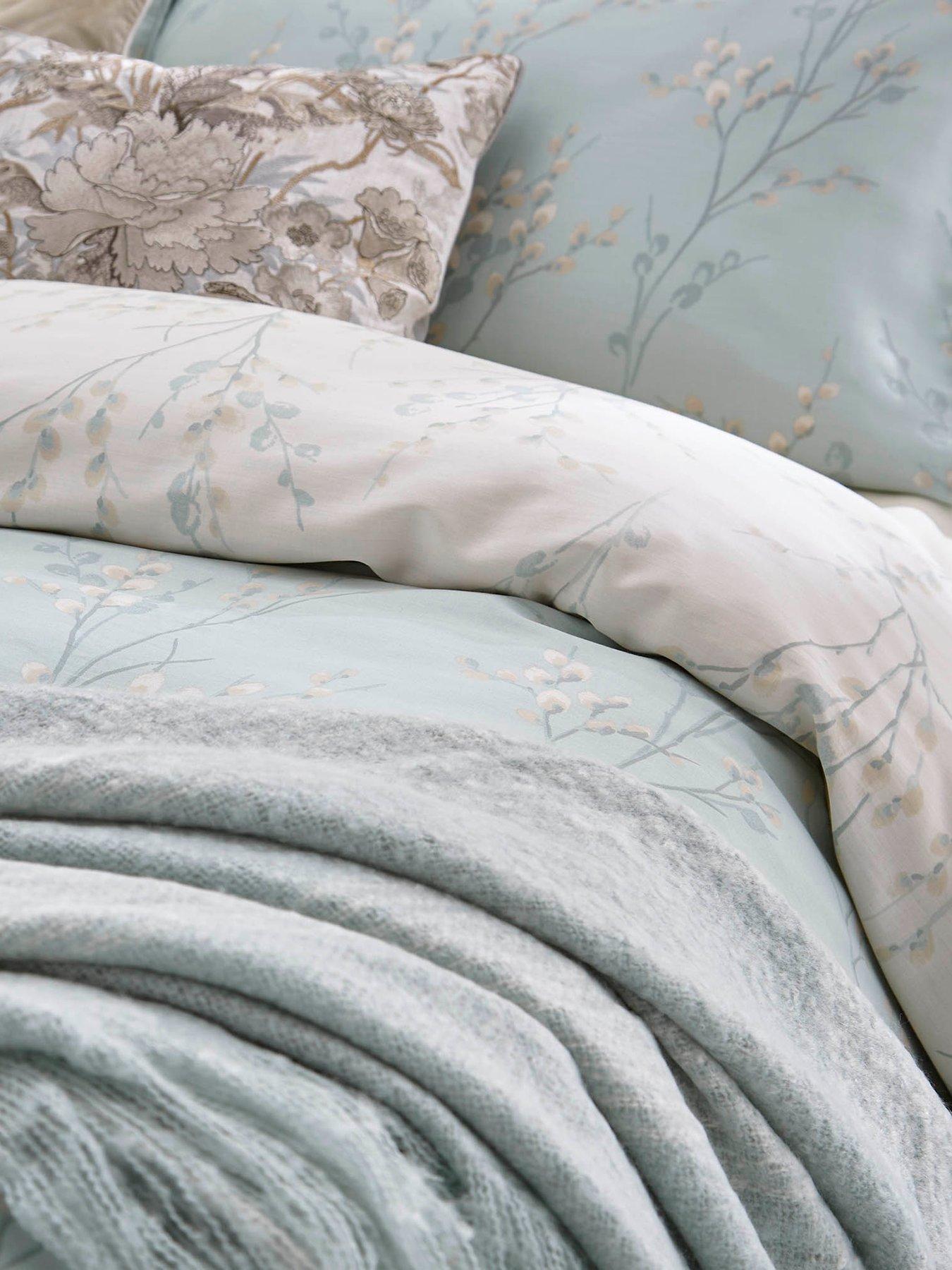 Image 3 of 5 of Laura Ashley PussyWillow Quilt Set Duck Egg