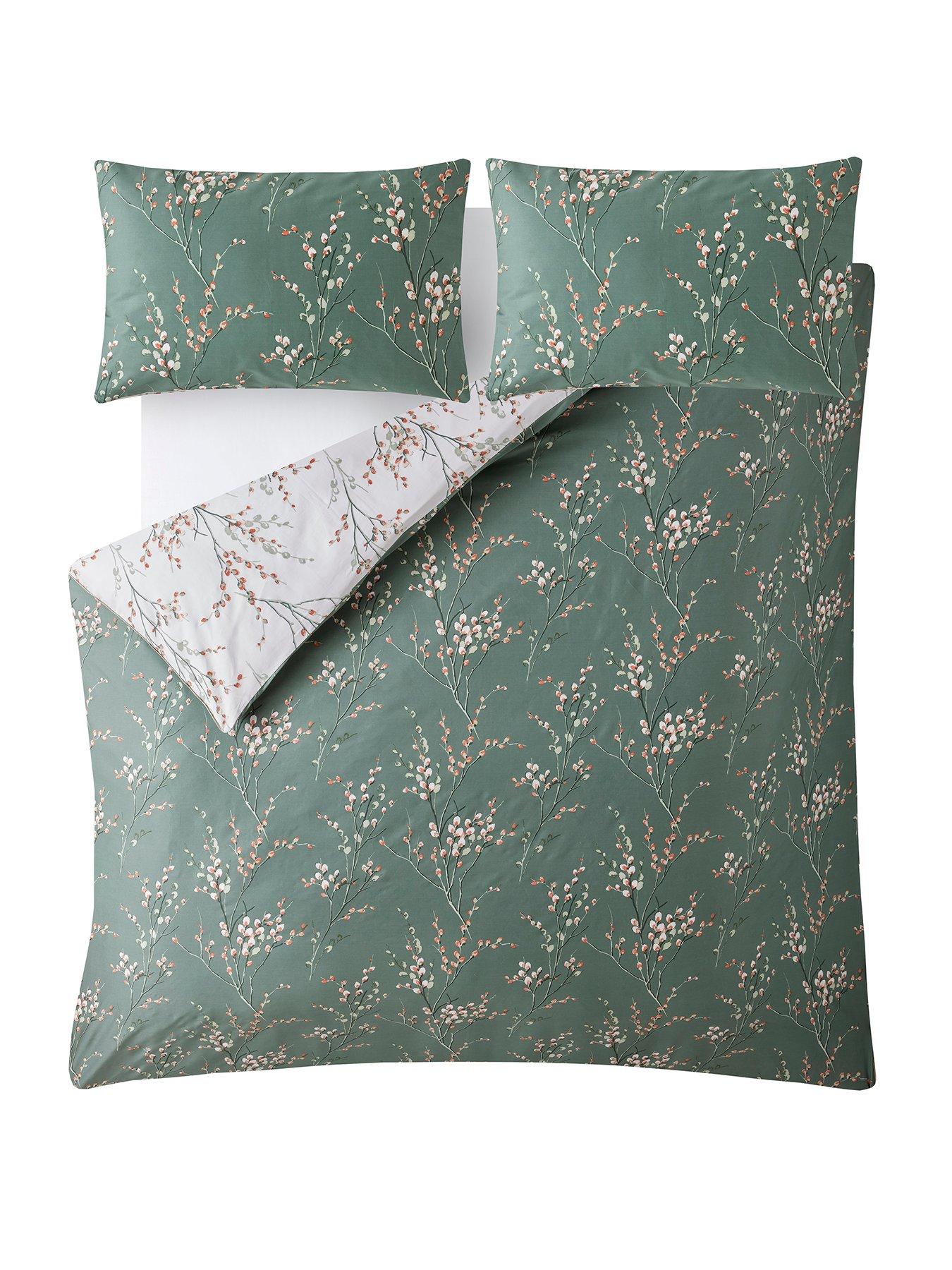 Image 2 of 7 of Laura Ashley Pussy Willow Quilt Set Fern Green
