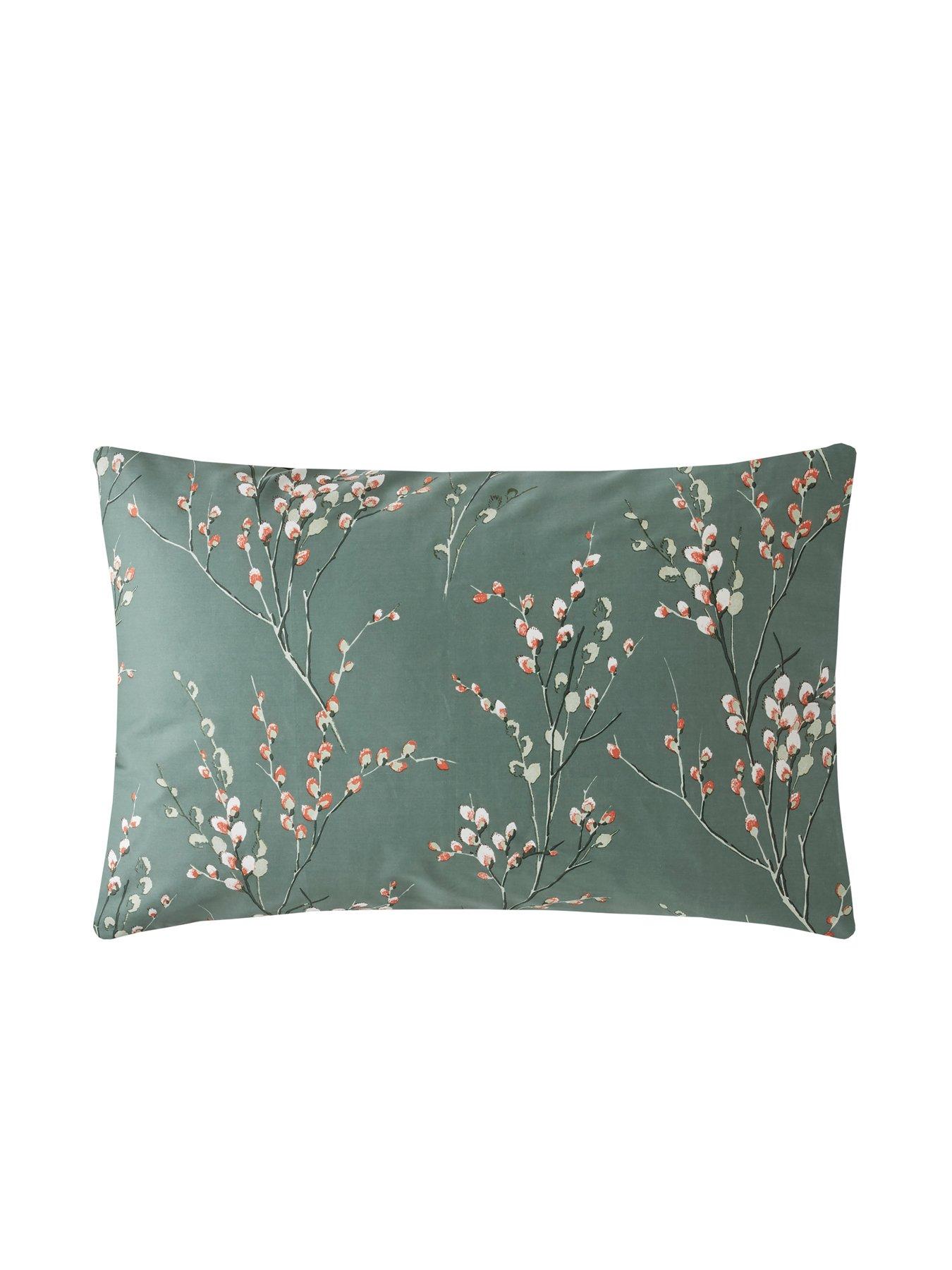 Image 4 of 7 of Laura Ashley Pussy Willow Quilt Set Fern Green