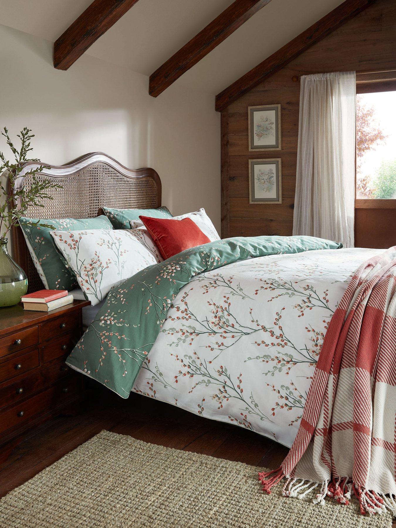Image 7 of 7 of Laura Ashley Pussy Willow Quilt Set Fern Green