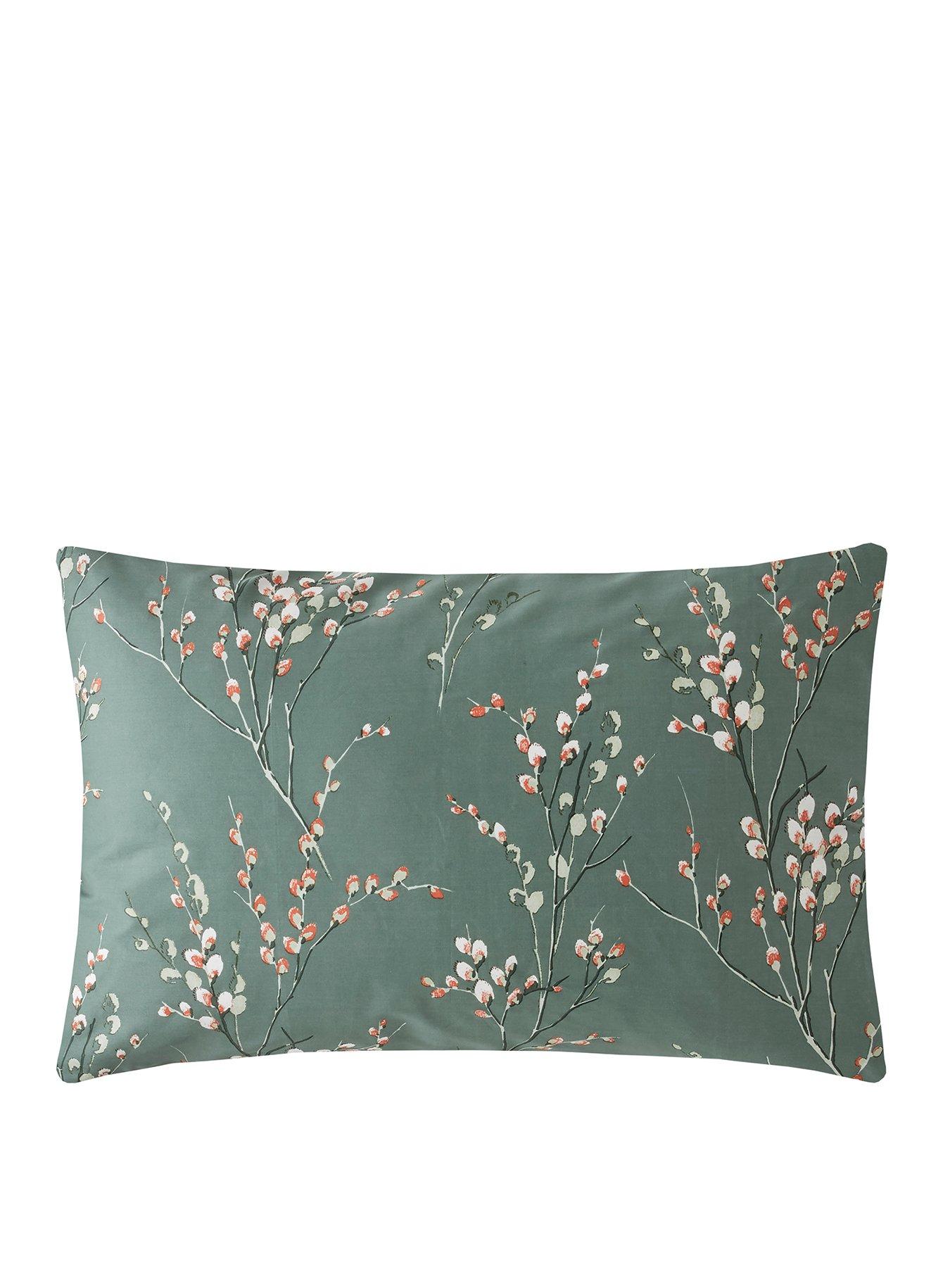 Image 2 of 4 of Laura Ashley Pussy Willow Stanadard Pillowcase Pair 50cm x 75cm Fern Green