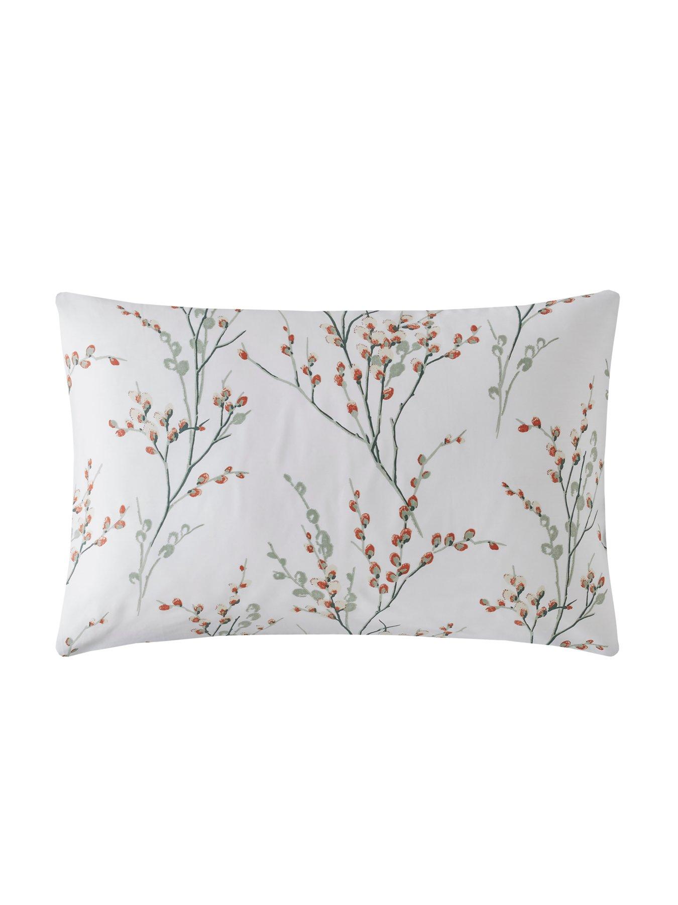 Image 3 of 4 of Laura Ashley Pussy Willow Stanadard Pillowcase Pair 50cm x 75cm Fern Green