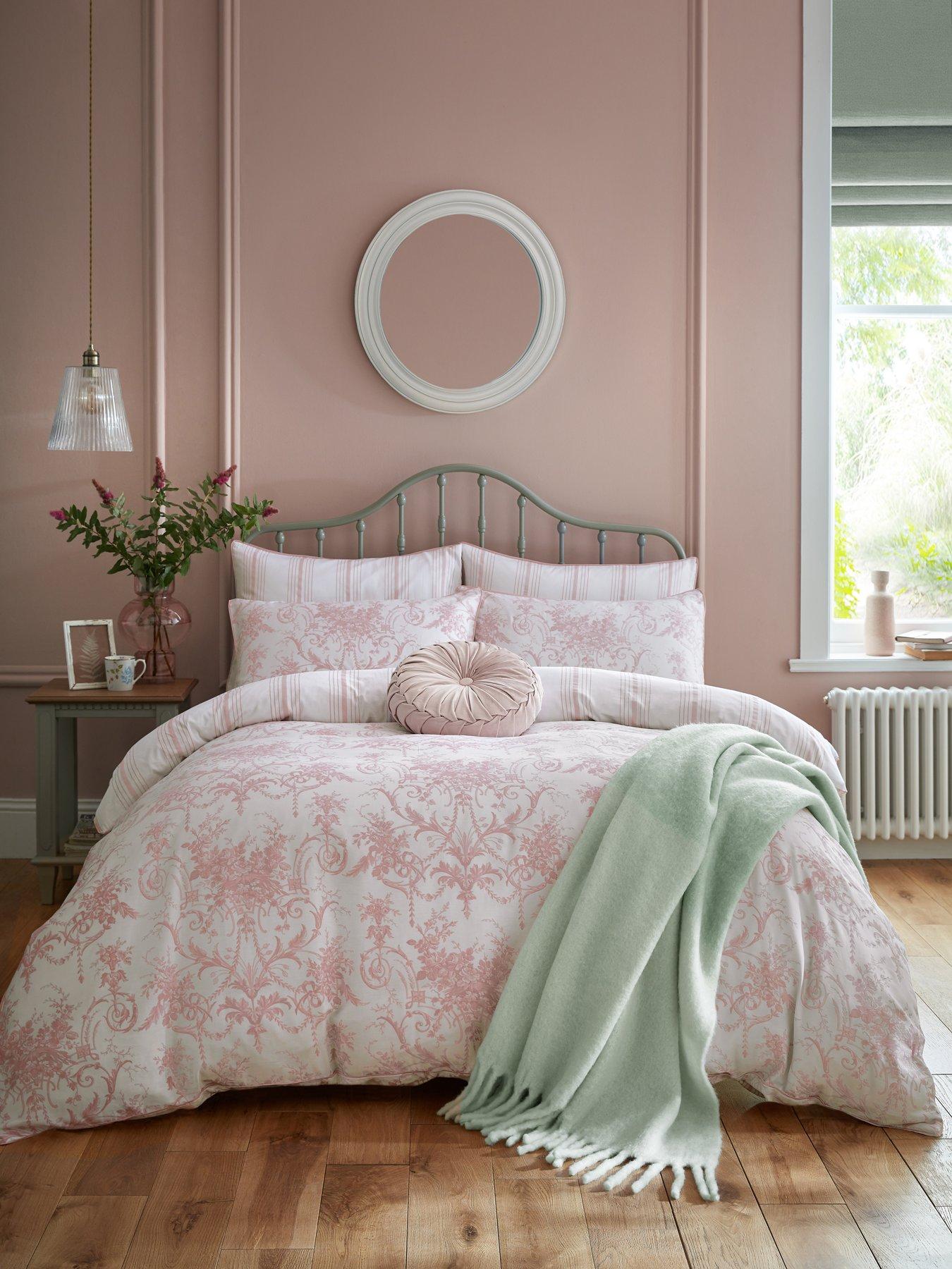 Image 1 of 3 of Laura Ashley Tuileries 100% Cotton Standard Pillowcase Pair 50cm x 75cm Blush